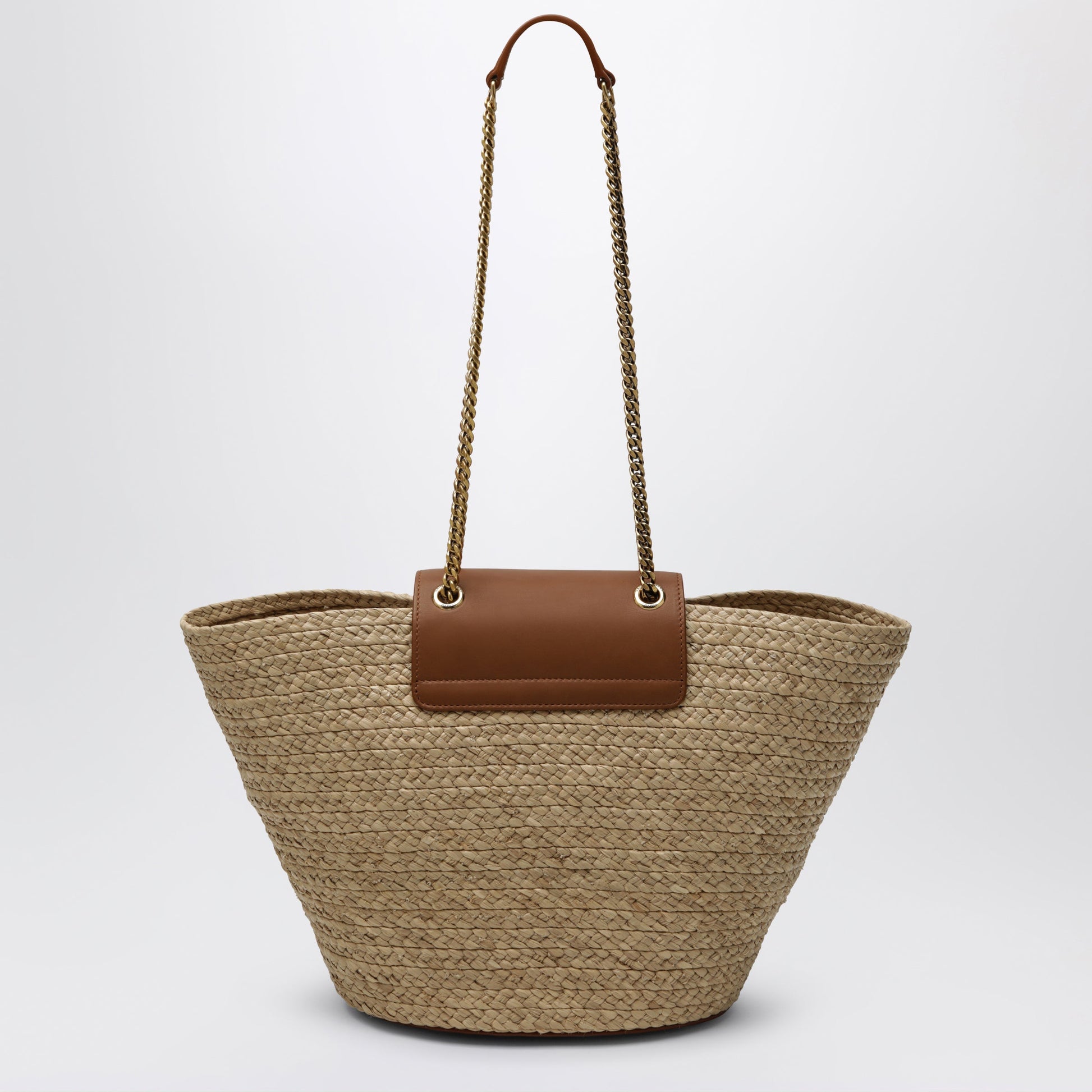 Saint Laurent Manon Raffia Basket Bag In Maple Sugar/Brick Women SAINT LAURENT