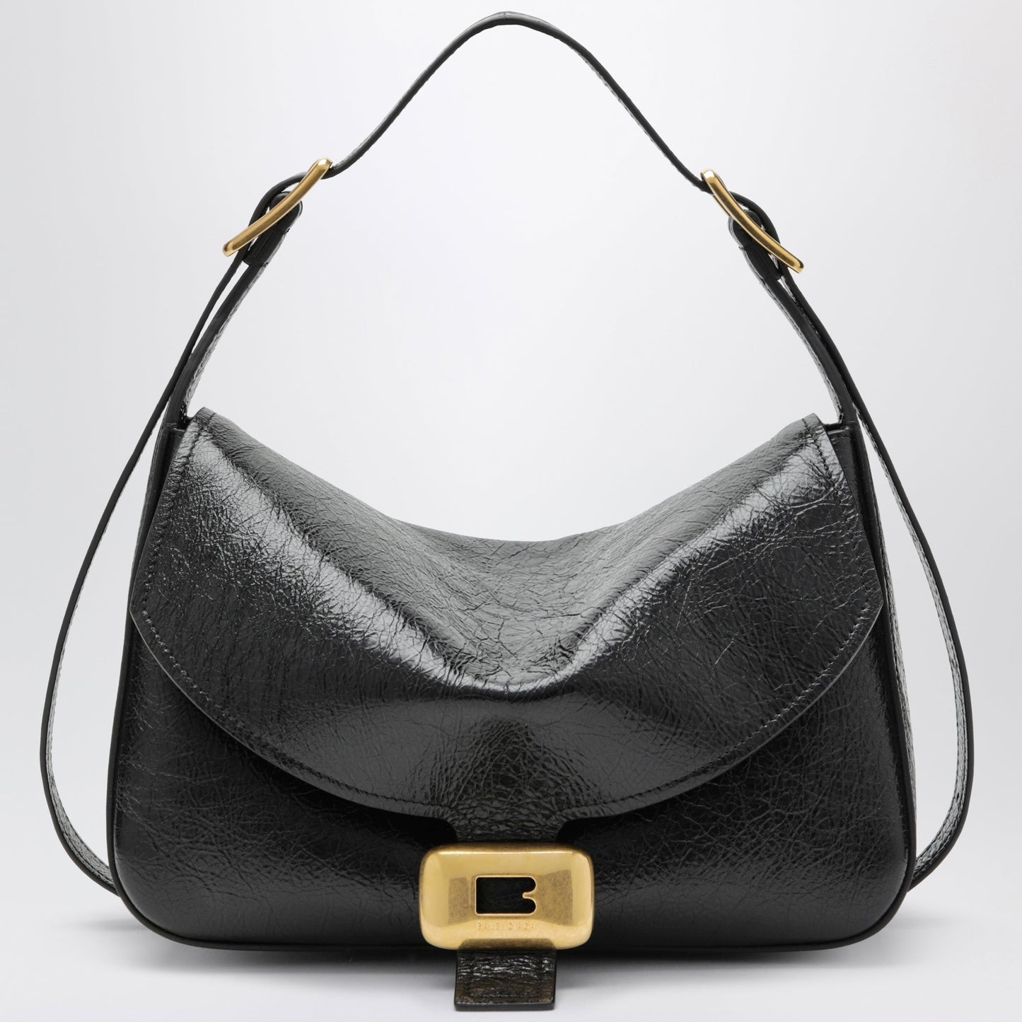 Balenciaga Medium Clicca Shoulder Bag In Lambskin Leather, Black Women BALENCIAGA