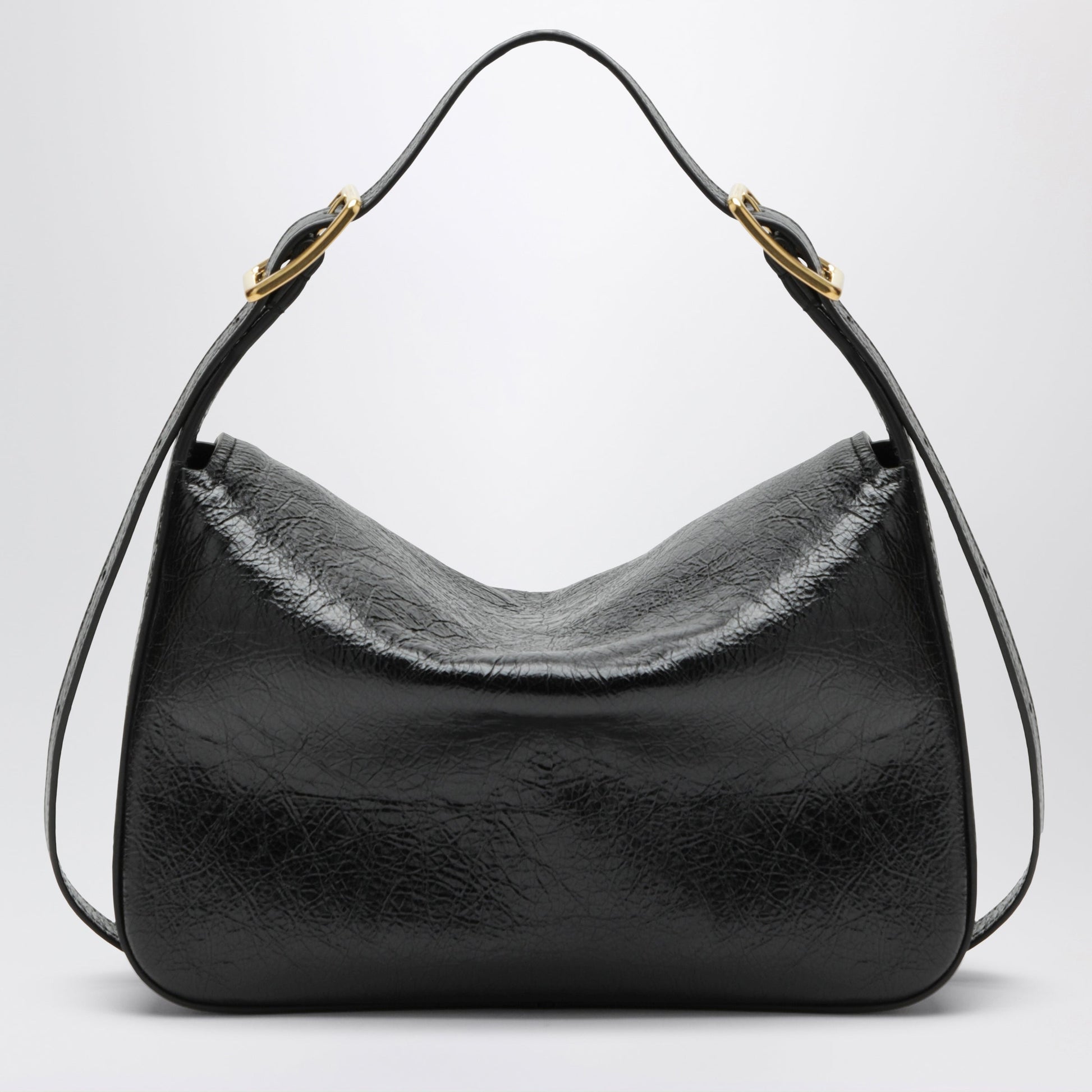 Balenciaga Medium Clicca Shoulder Bag In Lambskin Leather, Black Women BALENCIAGA