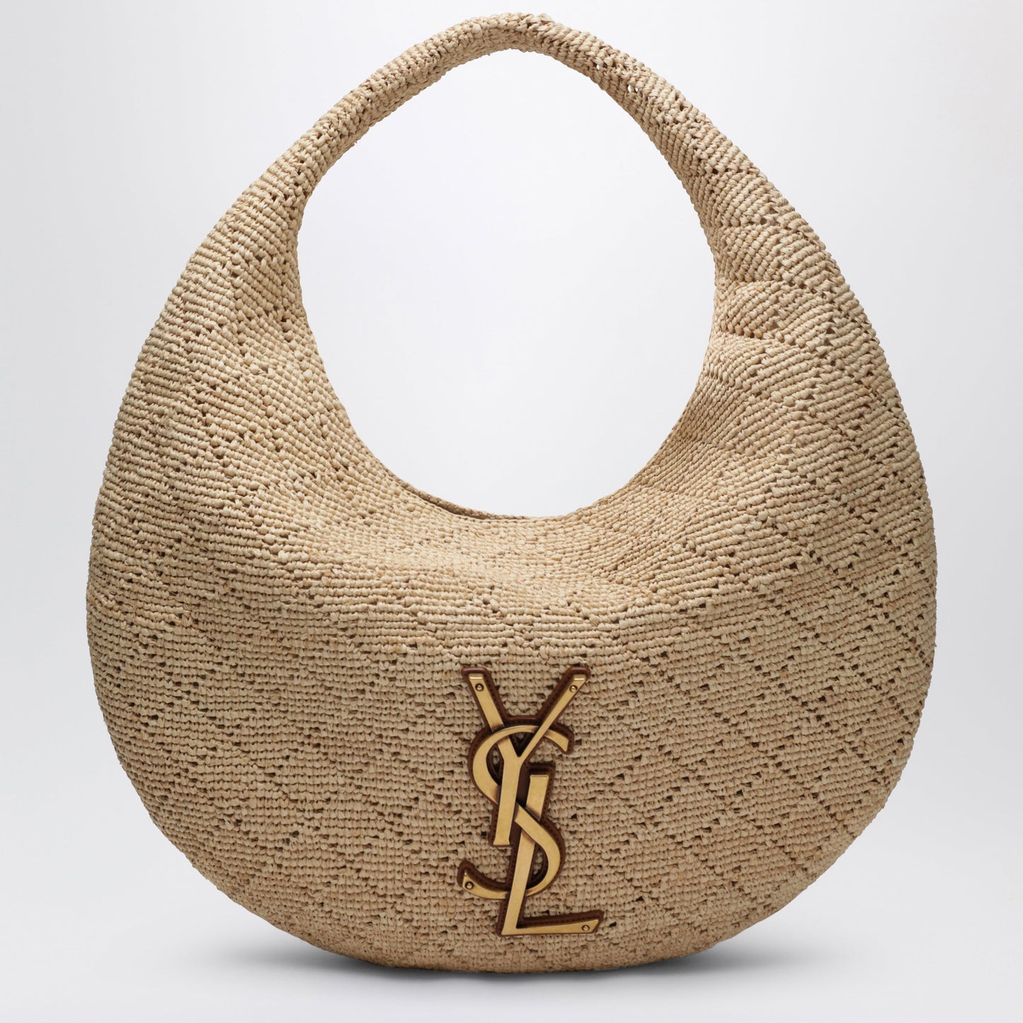 Saint Laurent Icare Hobo Bag In Crochet Raffia Pale Brown Women SAINT LAURENT