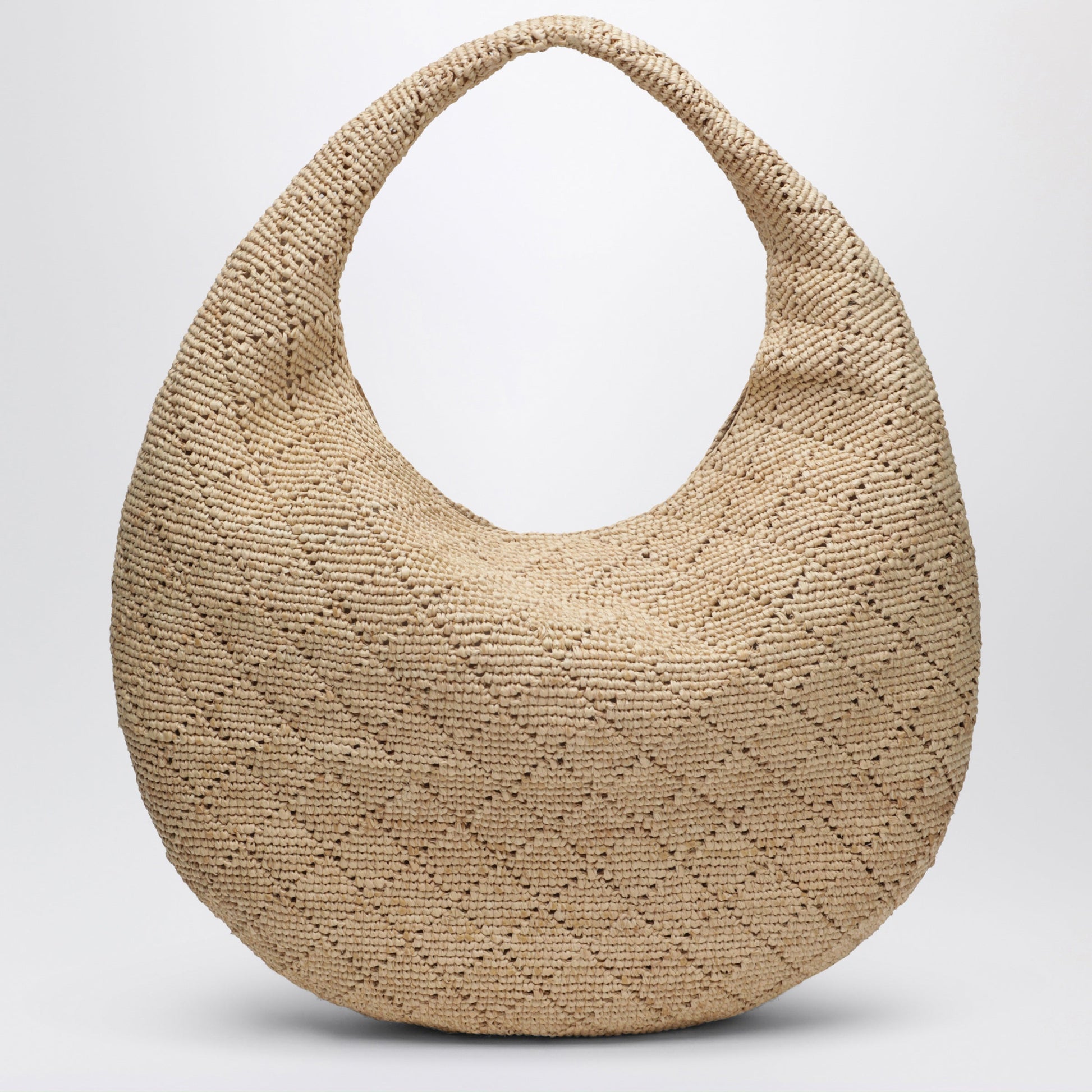 Saint Laurent Icare Hobo Bag In Crochet Raffia Pale Brown Women SAINT LAURENT