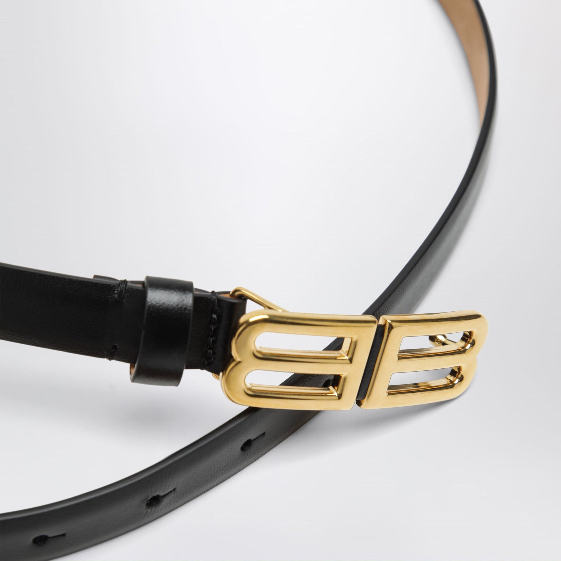 Balenciaga Bolero Bb Calfskin Leather Belt In Black Women BALENCIAGA