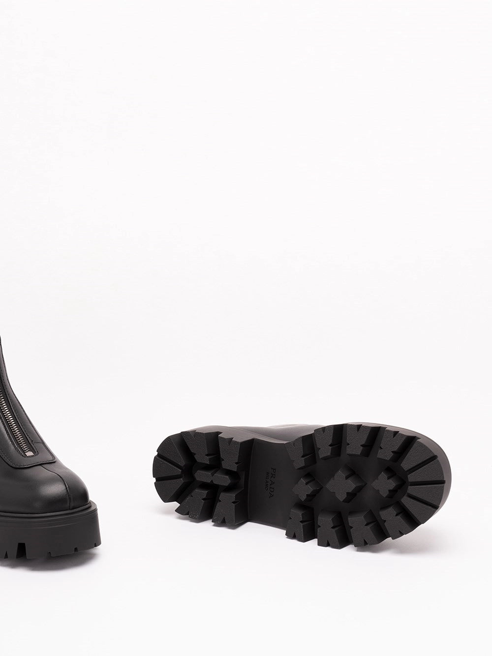 Prada Women Leather Zipper Booties