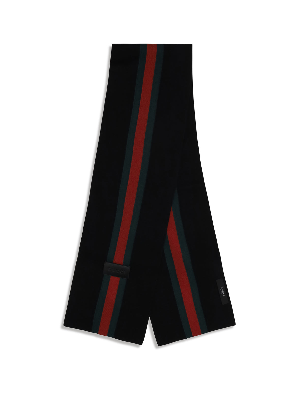 Gucci Men Wool Scarf With Web Stripe GUCCI