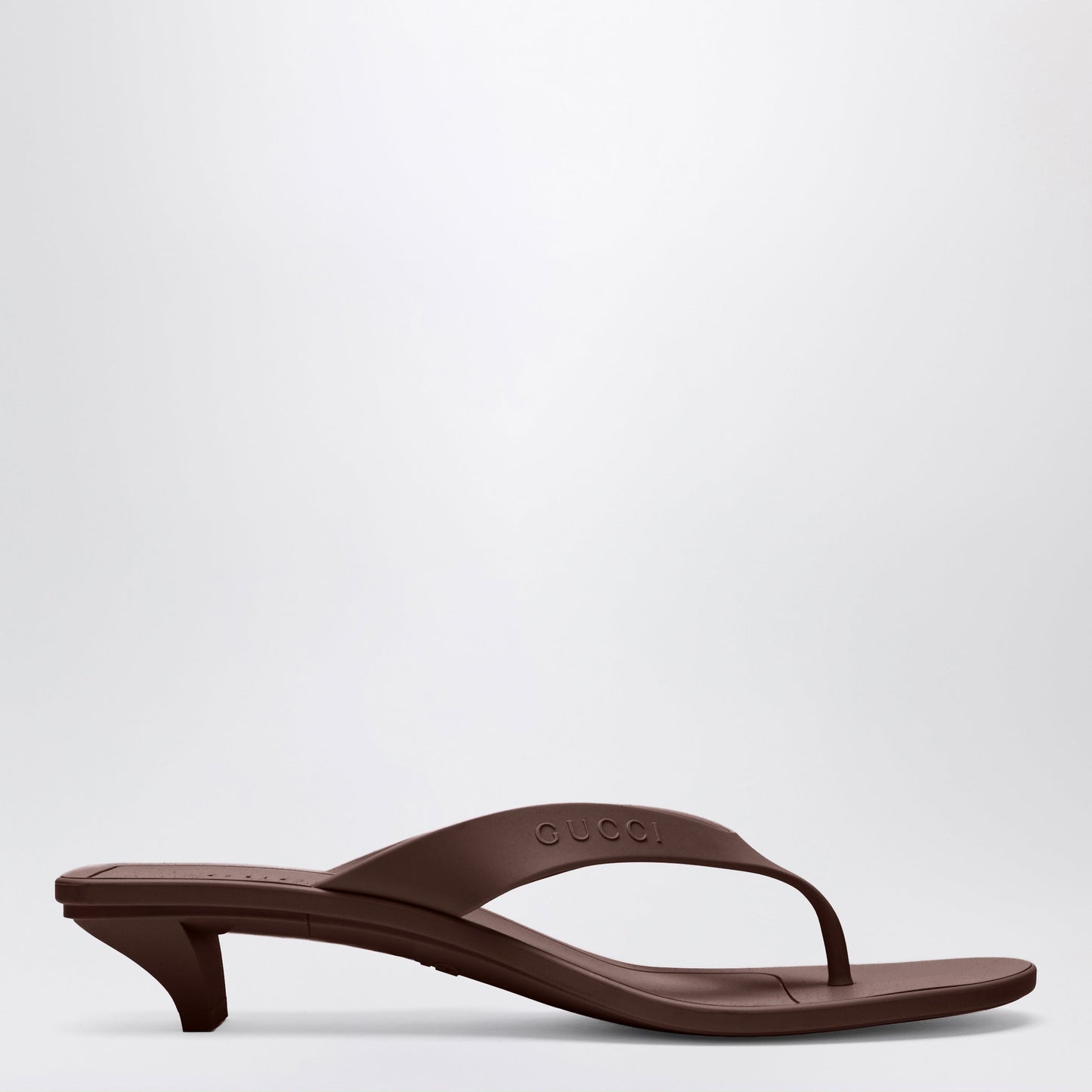 Gucci Vittoria Brown Rubber Flip-Flops Women GUCCI