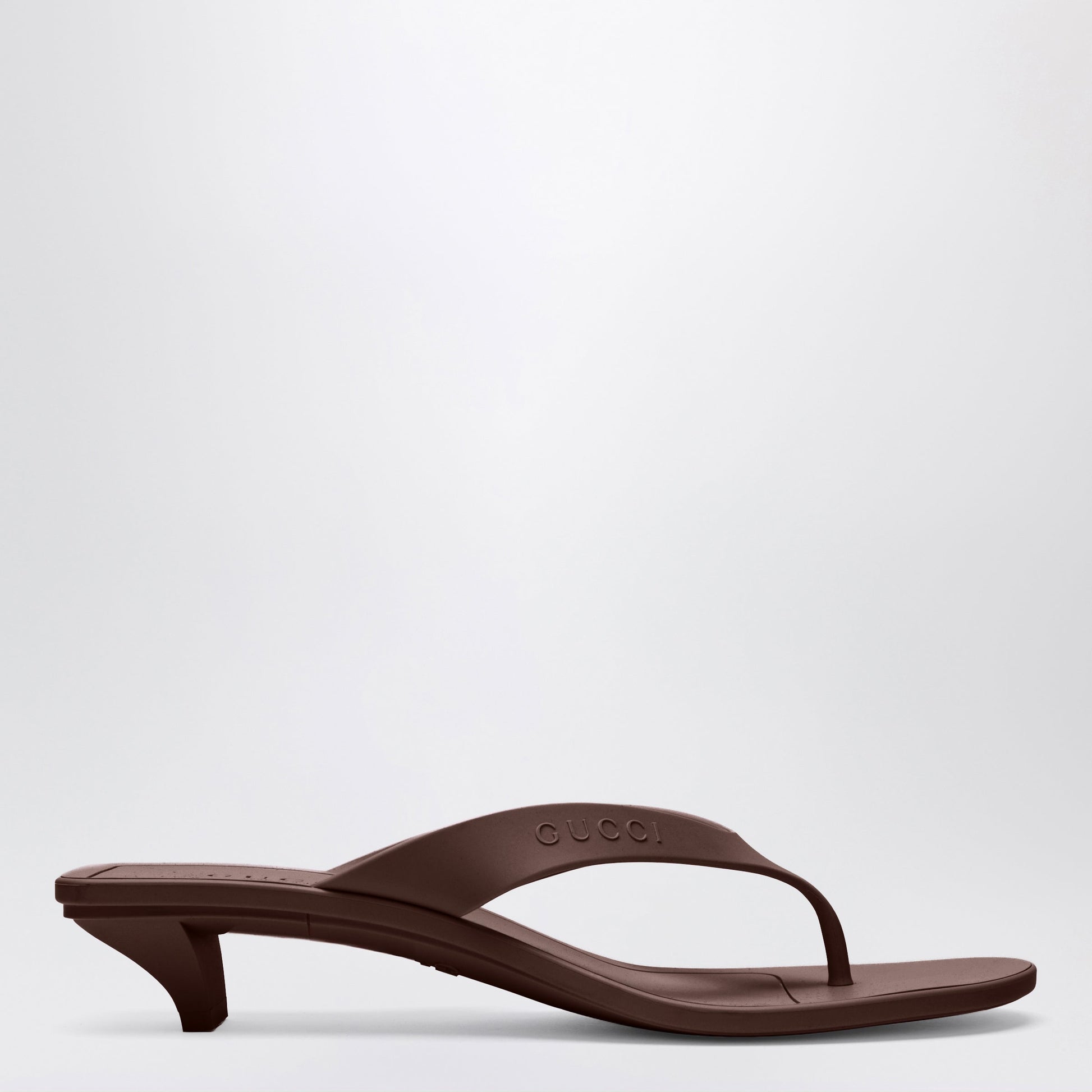 Gucci Vittoria Brown Rubber Flip-Flops Women GUCCI