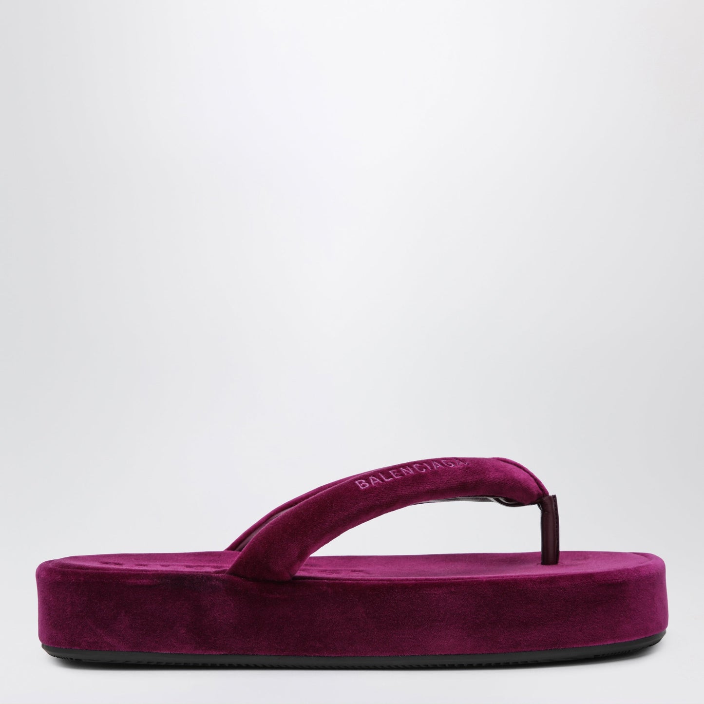 Balenciaga Jet Lag Stretch Velvet Flip-Flops In Purple Women BALENCIAGA
