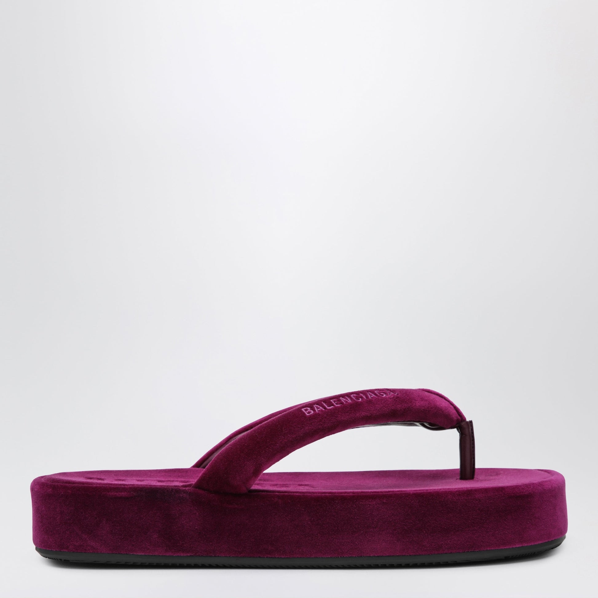Balenciaga Jet Lag Stretch Velvet Flip-Flops In Purple Women BALENCIAGA