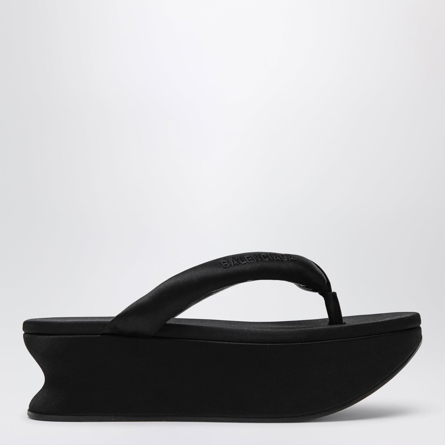 Balenciaga Gaeta Thong Sandals In Satin, Black Women BALENCIAGA