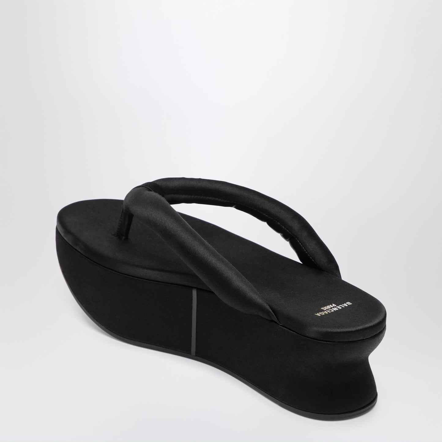 Balenciaga Gaeta Thong Sandals In Satin, Black Women BALENCIAGA