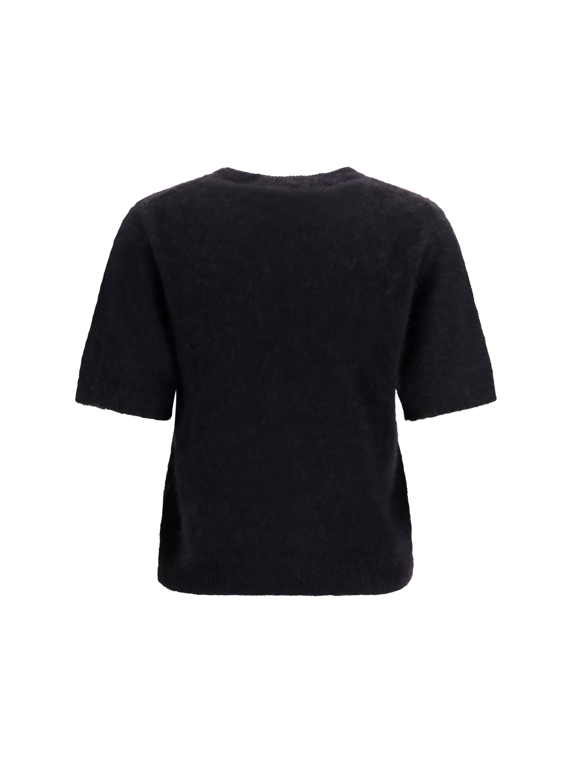 Ganni Women Alpaca And Wool-Blend T-Shirt GANNI