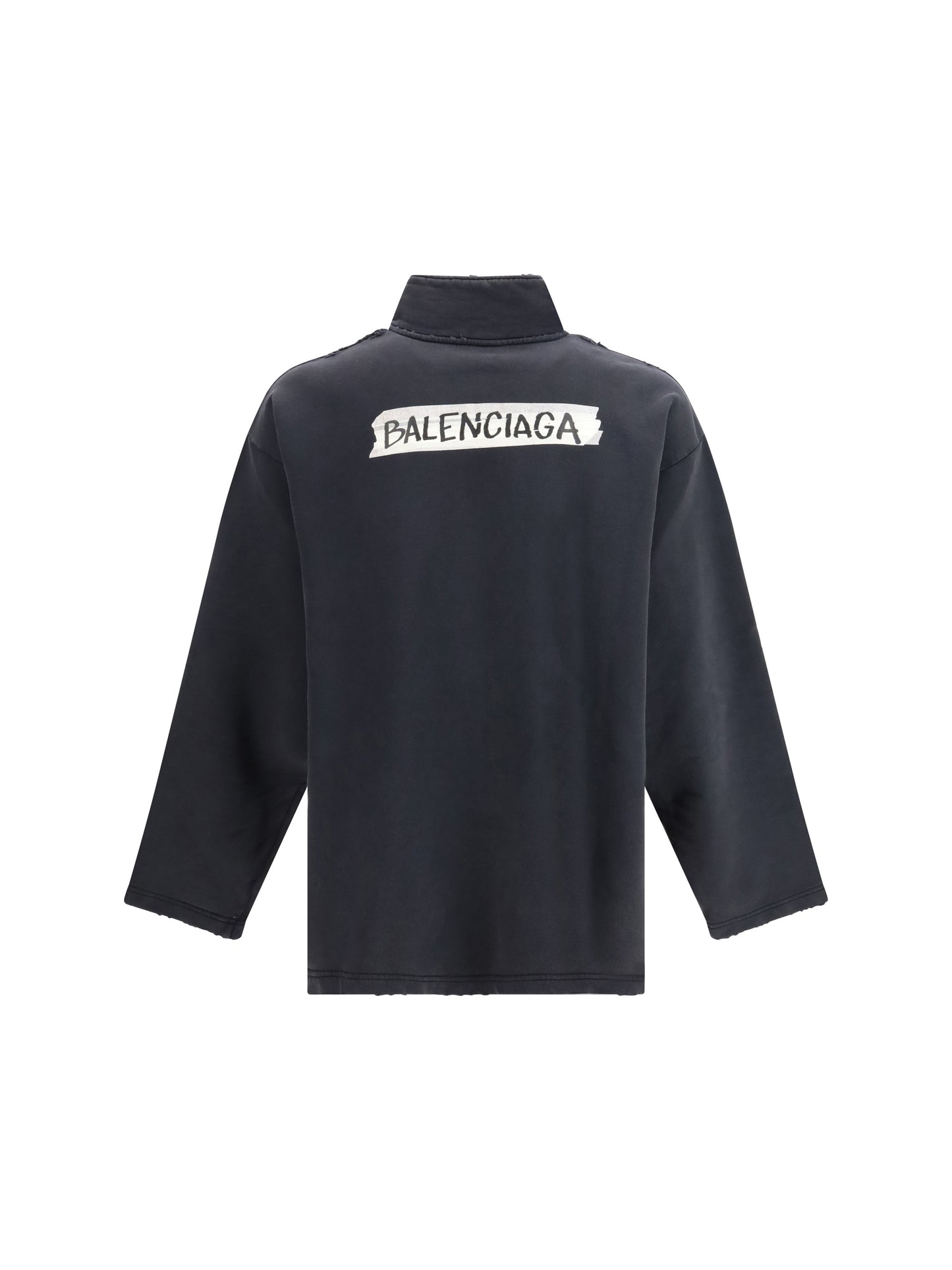 Balenciaga Men Distressed Zipped Sweatshirt BALENCIAGA