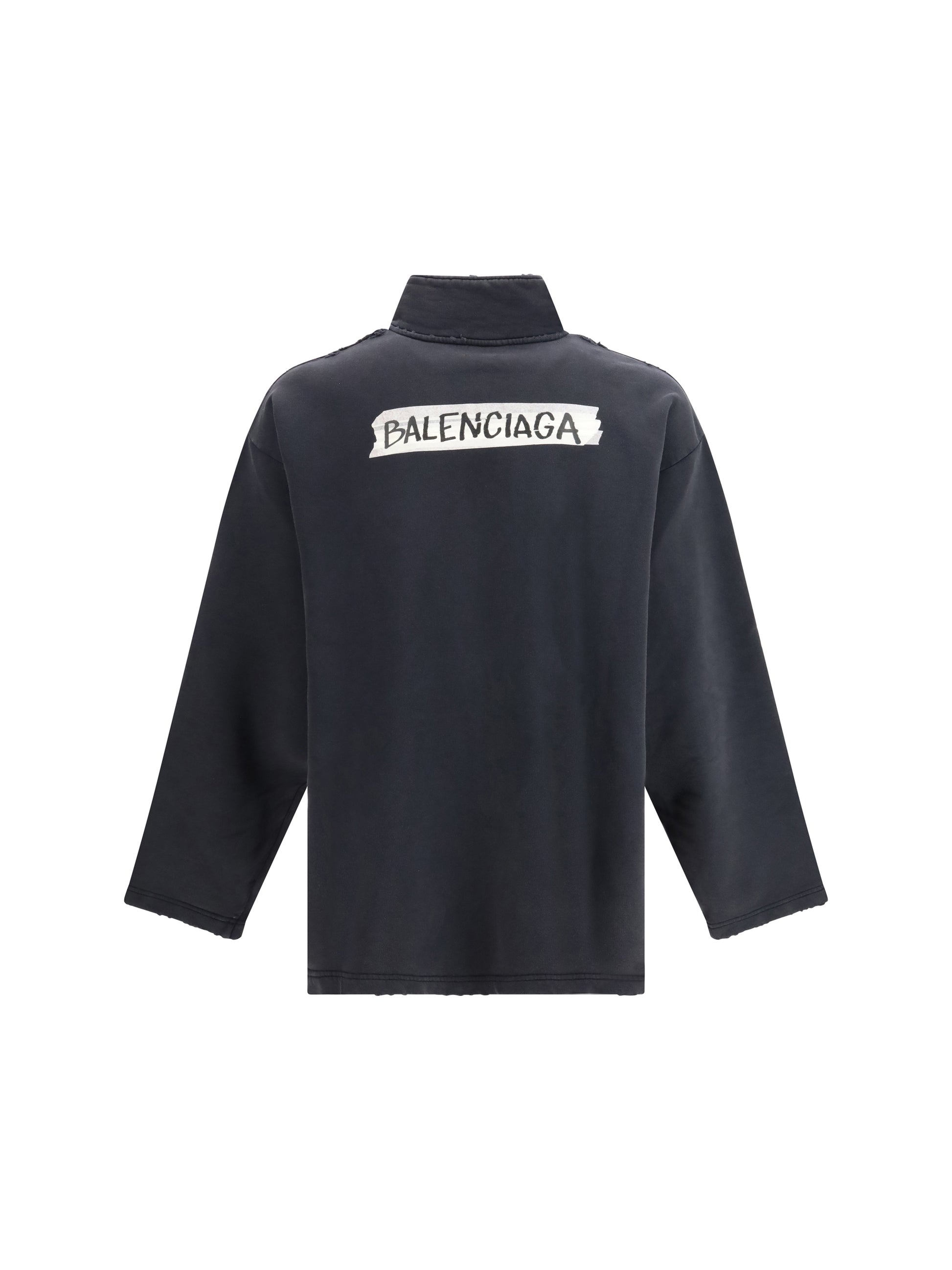Balenciaga Men Distressed Zipped Sweatshirt BALENCIAGA