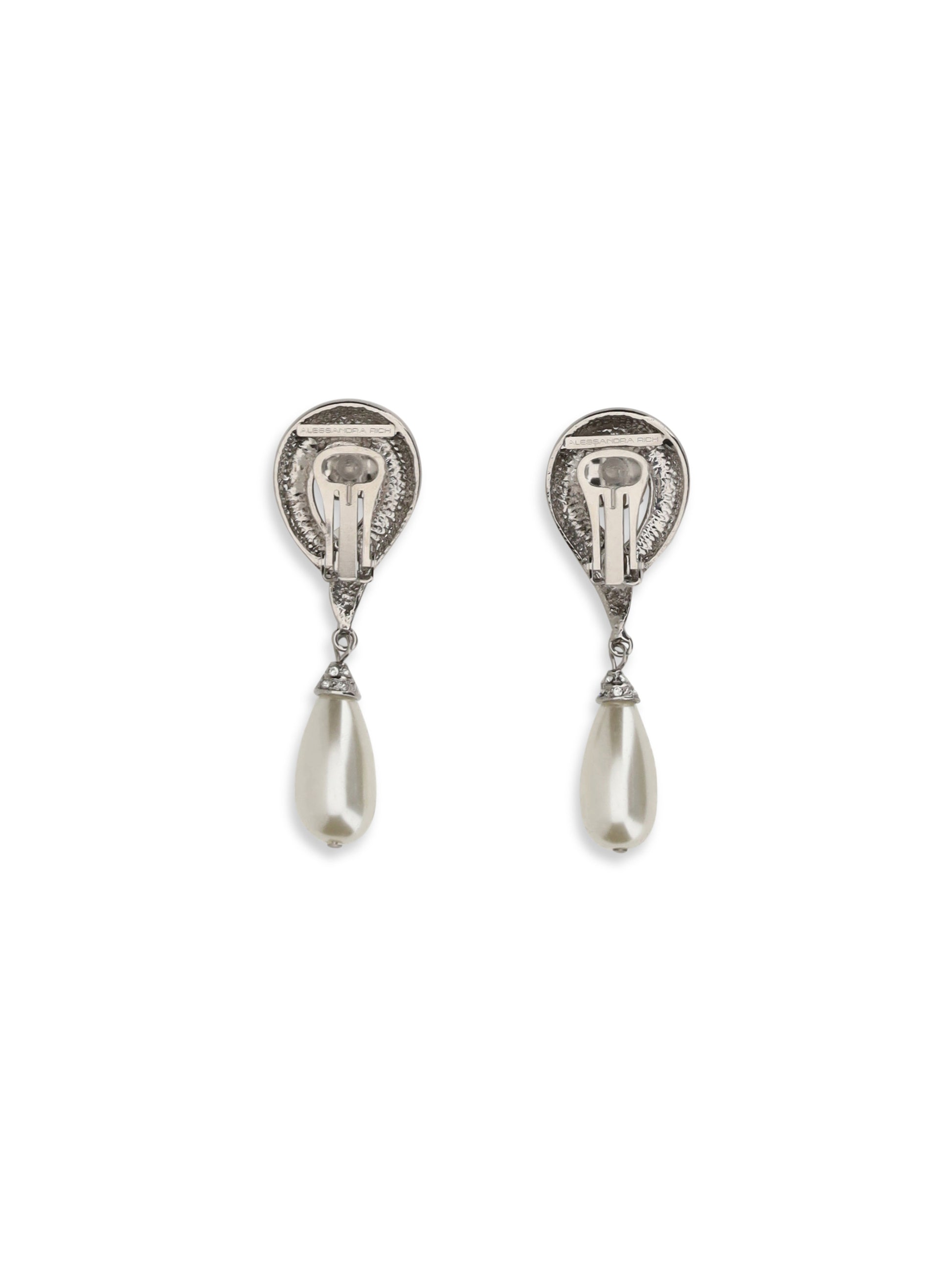 Alessandra Rich Women Crystal Earrings With Pearl Pendants ALESSANDRA RICH