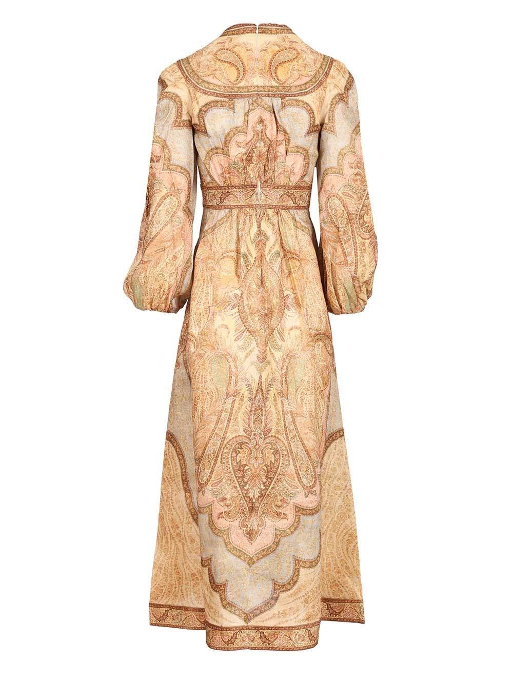 Zimmermann Women Wanderlust Low-Cut Midi Dress In Tapestry ZIMMERMANN