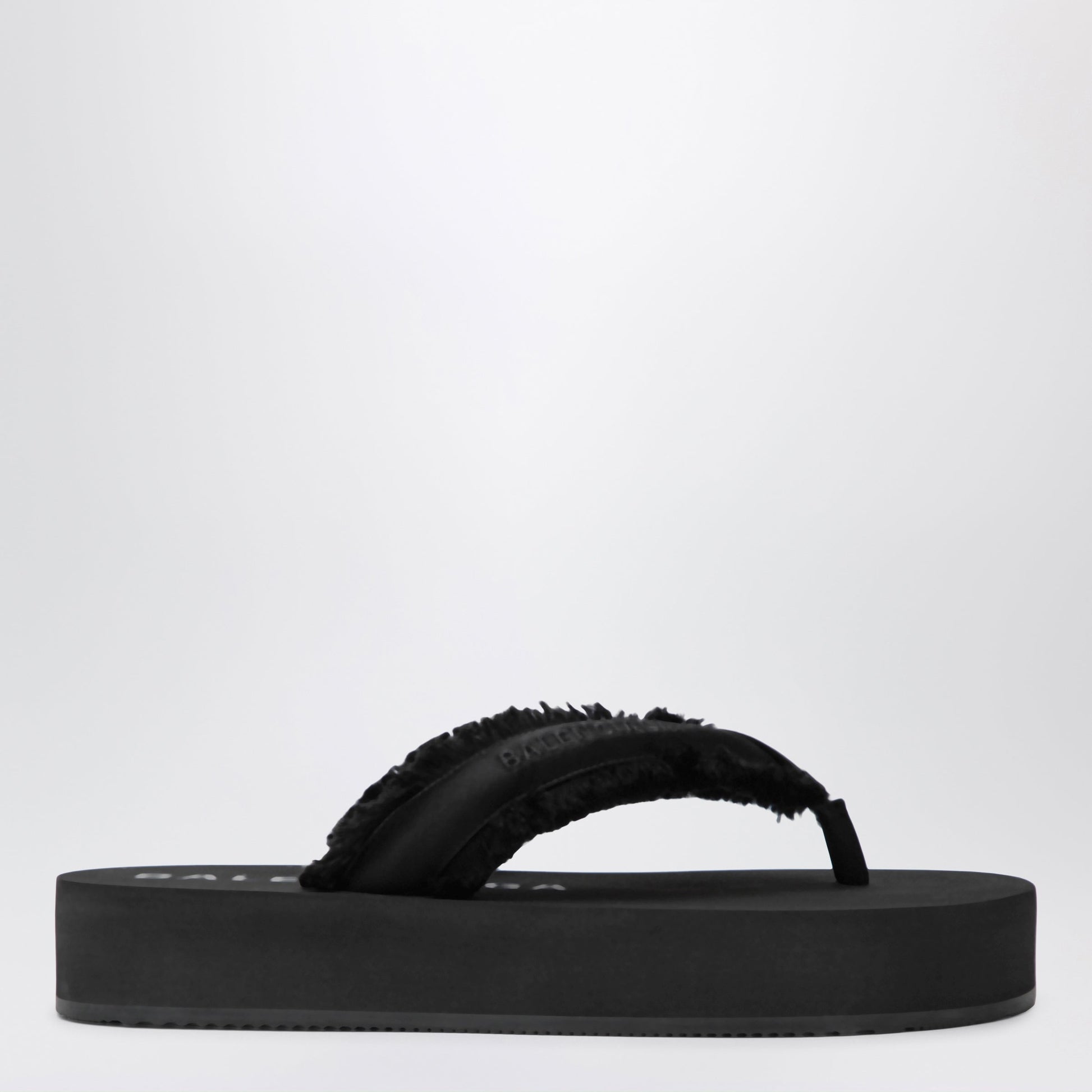 Balenciaga Jet Lag Thong Sandals In Black Satin Women BALENCIAGA