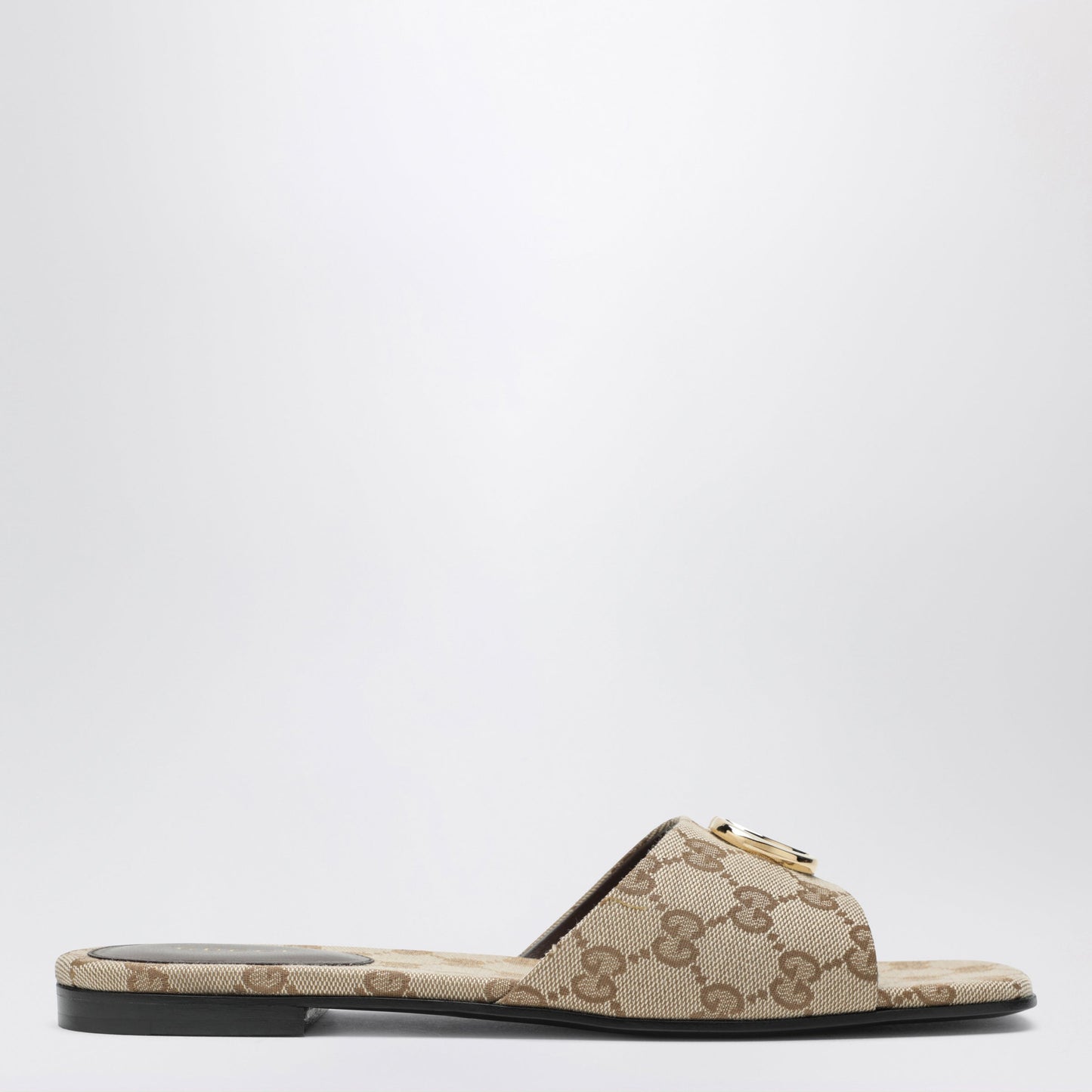 Gucci Double G Slides In Beige Sand Gg Canvas Women GUCCI