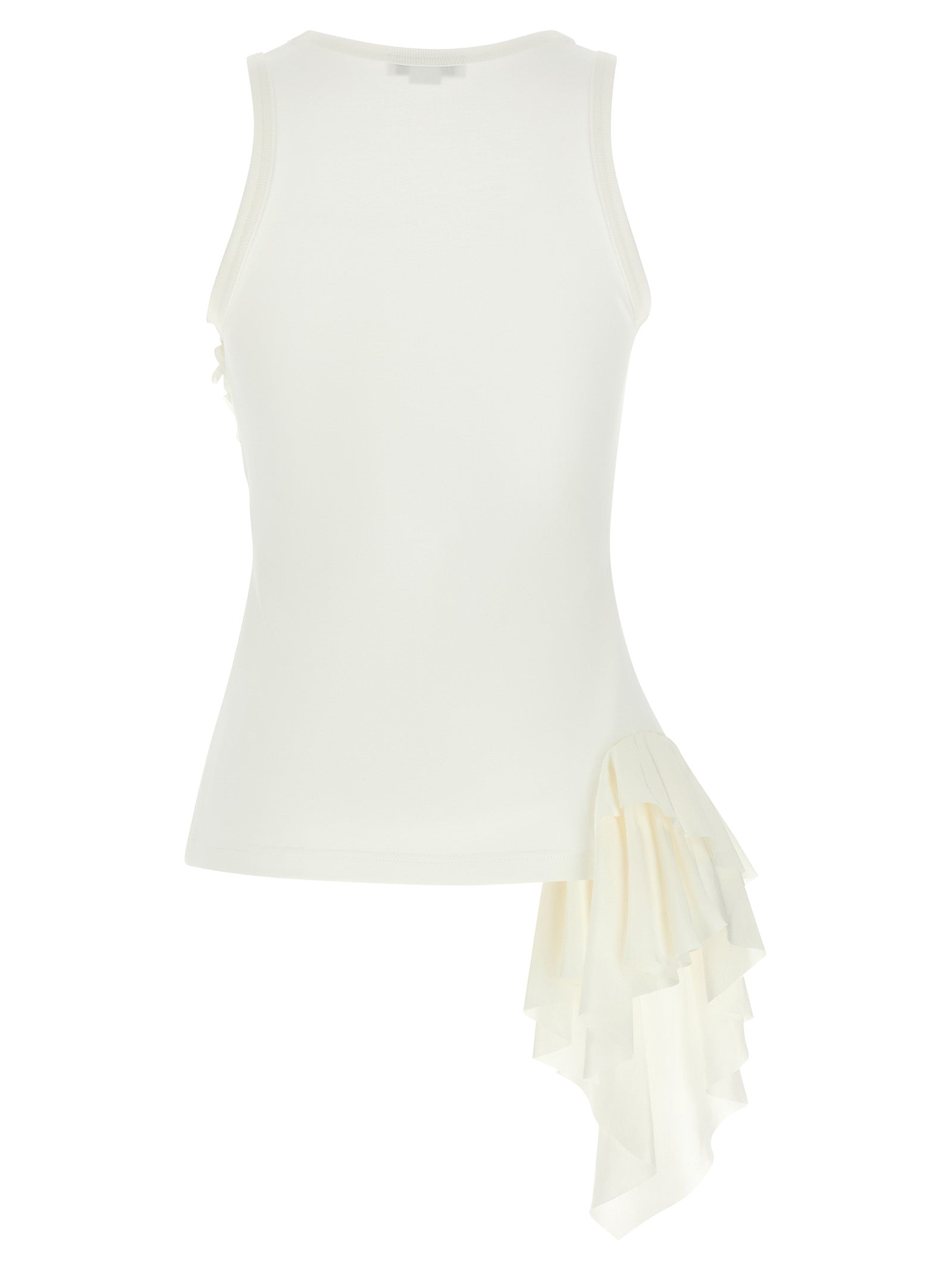 Mcqueen Women Silk Ruffle Tank Top ALEXANDER MCQUEEN