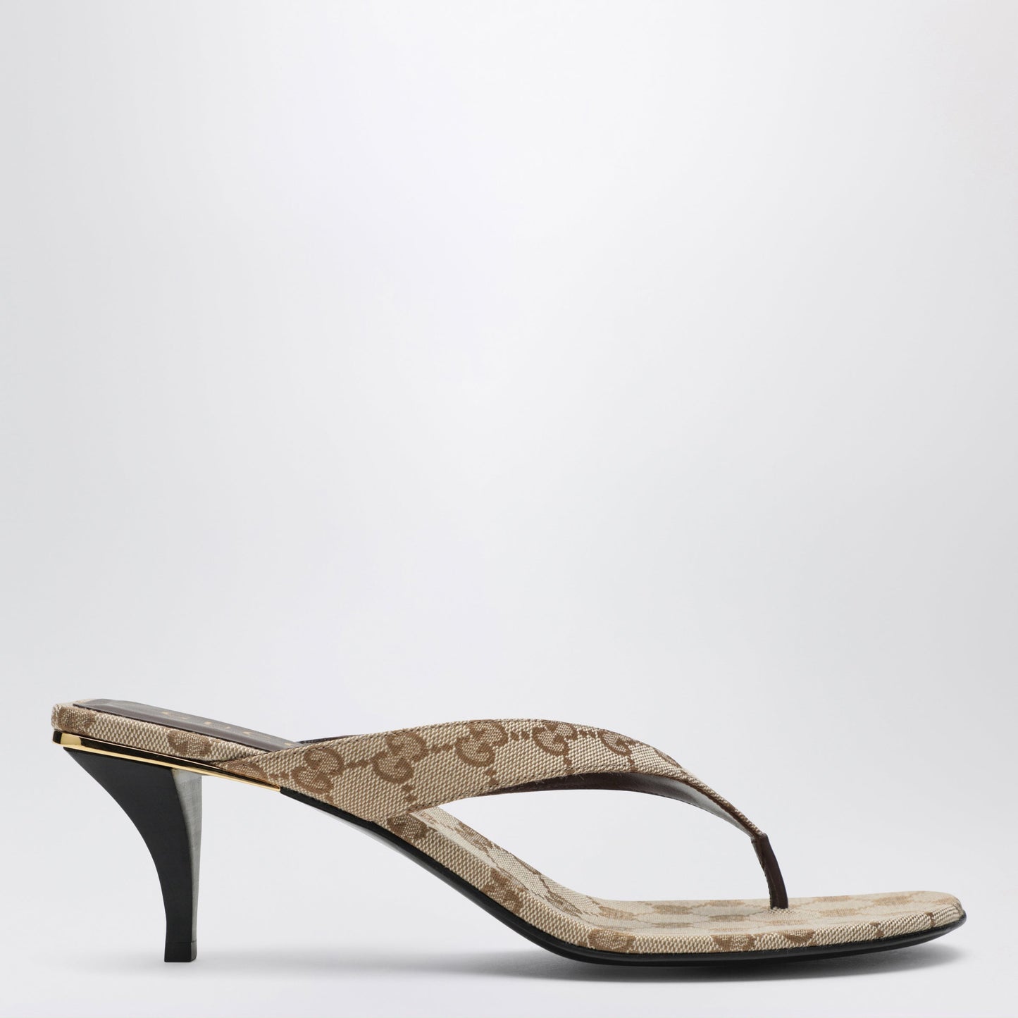Gucci Vittoria Flip-Flops In Beige Sand Gg Canvas Women GUCCI