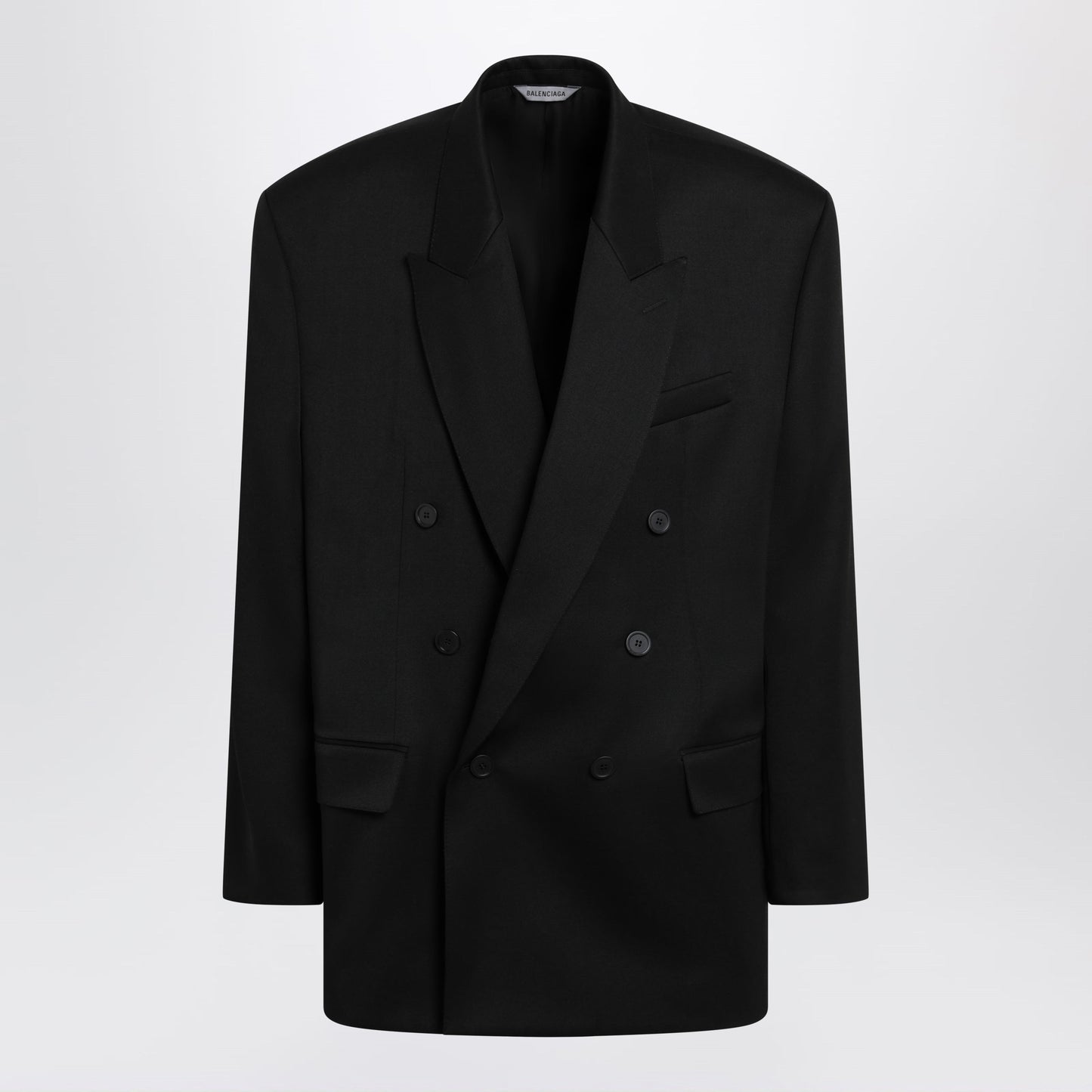 Balenciaga Double-Breasted Oversized Wool Blazer In Black Men BALENCIAGA