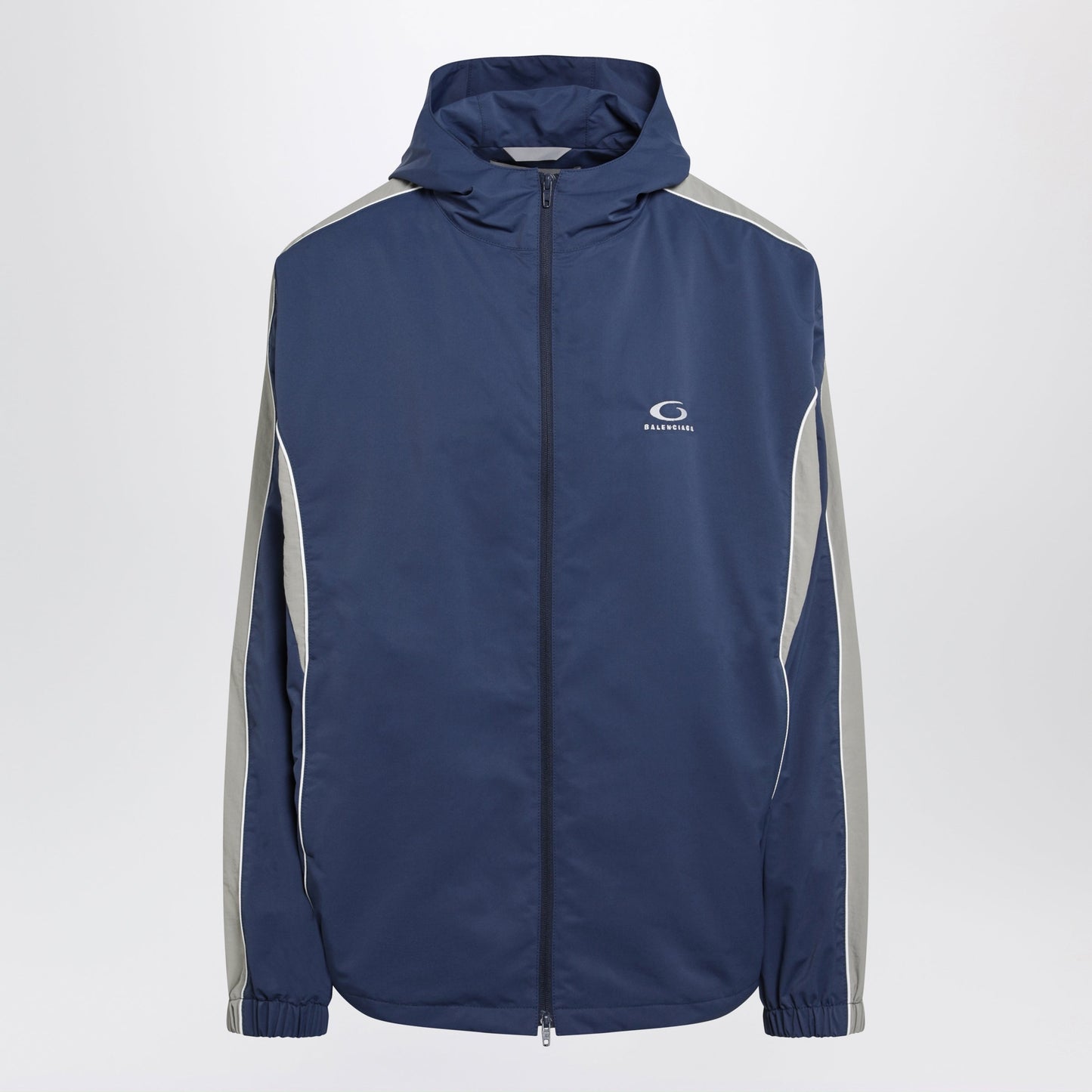 Balenciaga Washed-Effect Technical Satin Track Jacket In Navy Men BALENCIAGA