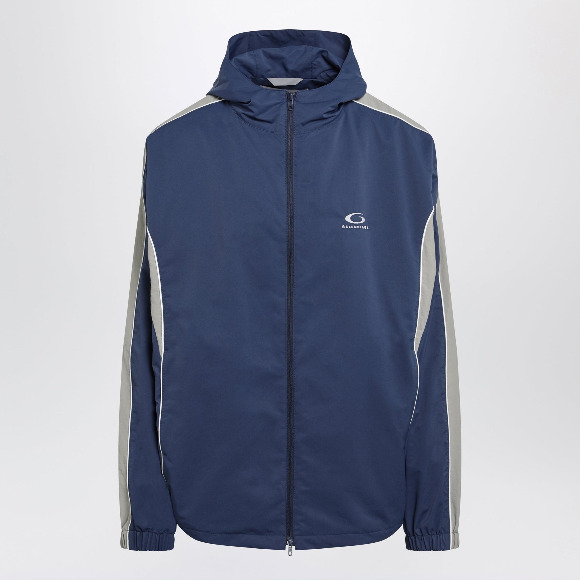 Balenciaga Washed-Effect Technical Satin Track Jacket In Navy Men BALENCIAGA