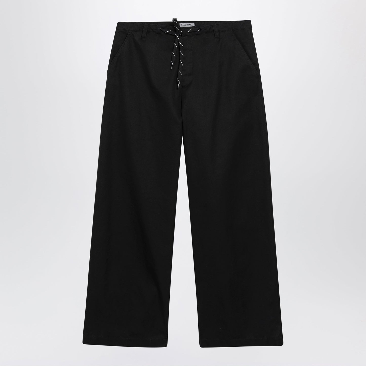 Balenciaga Black Cotton Twill Chino Trousers Men BALENCIAGA