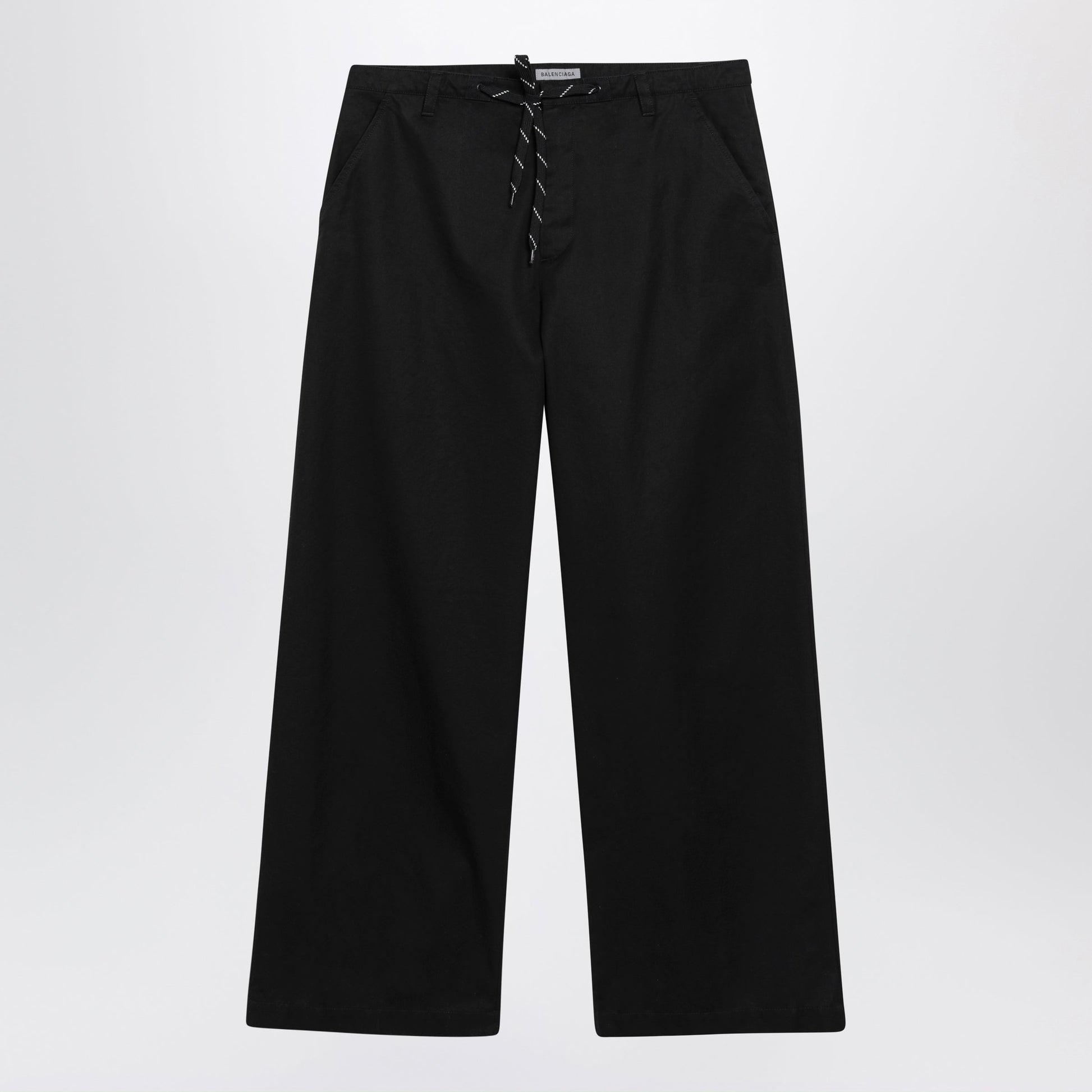 Balenciaga Black Cotton Twill Chino Trousers Men BALENCIAGA