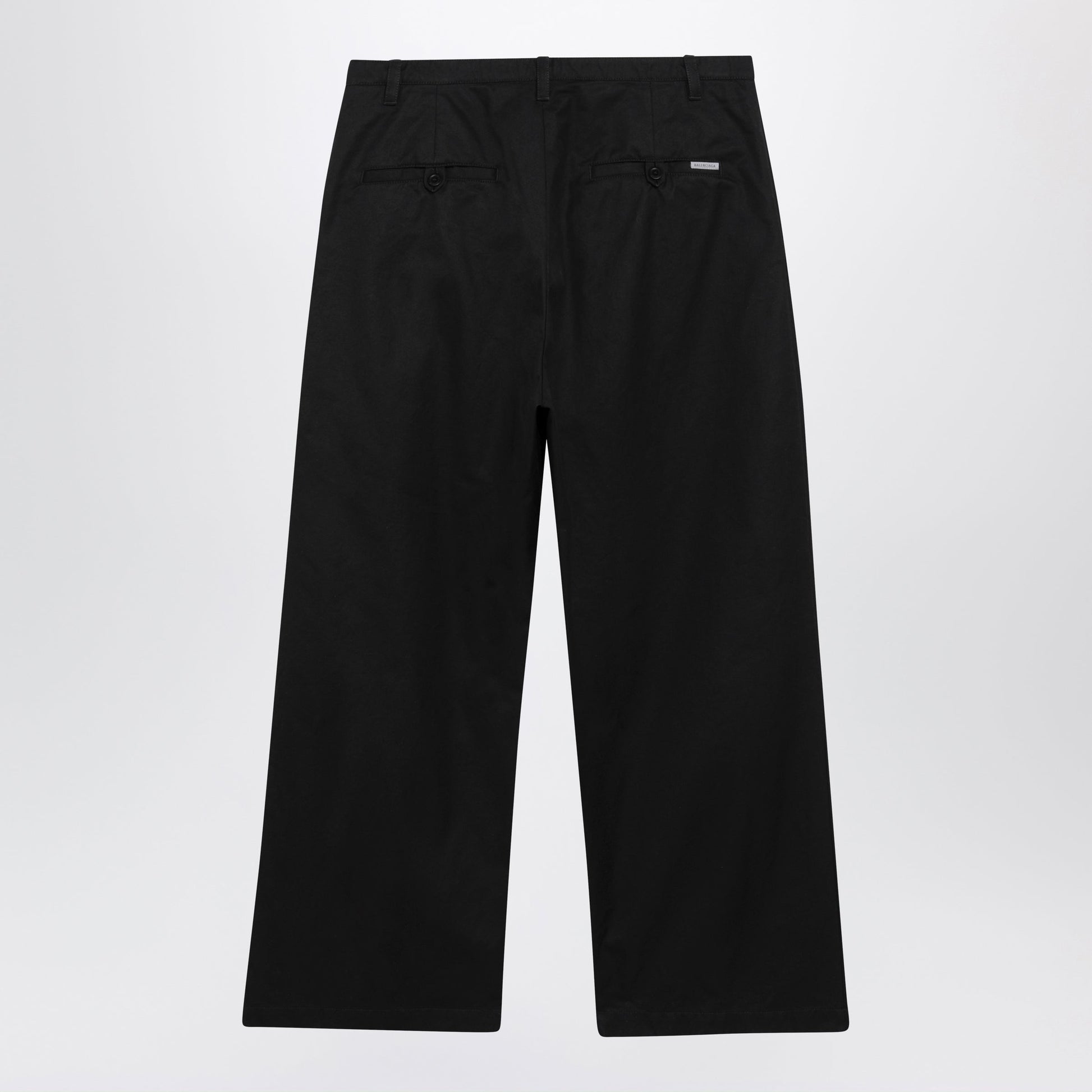 Balenciaga Black Cotton Twill Chino Trousers Men BALENCIAGA