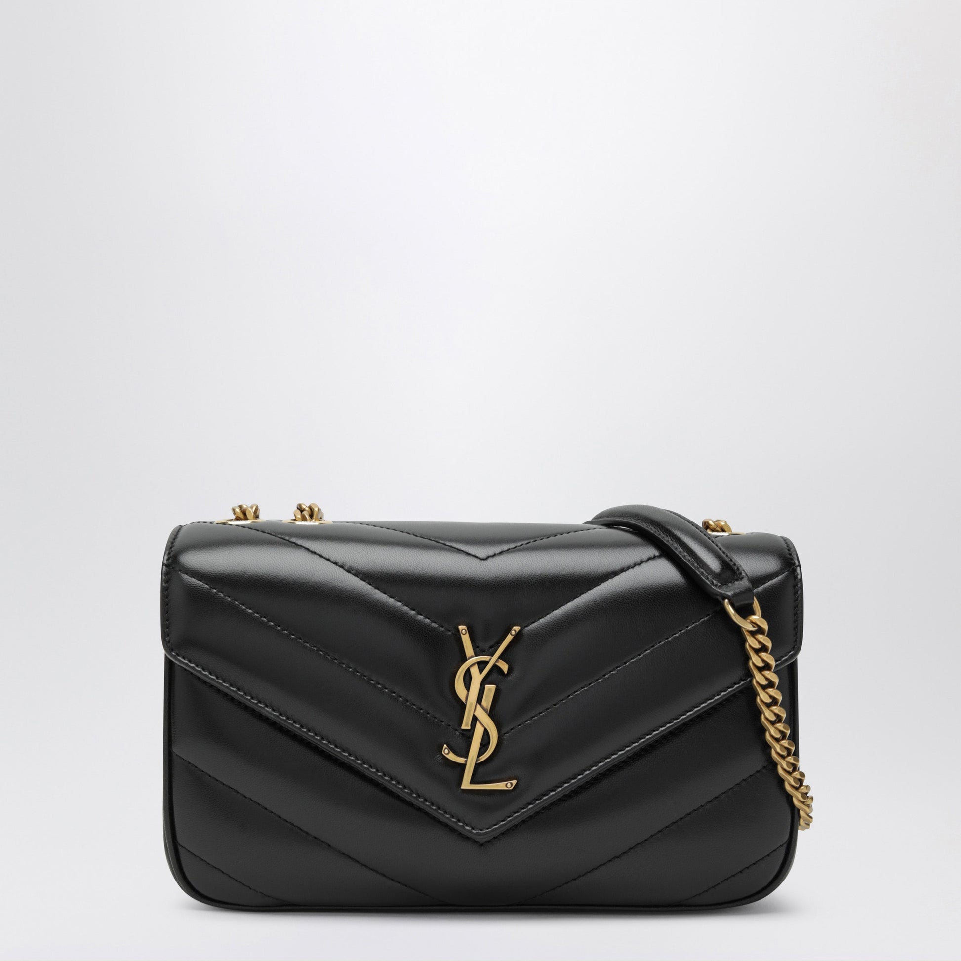 Saint Laurent Loulou Leather Crossbody Bag With Chain Strap, Black Women SAINT LAURENT