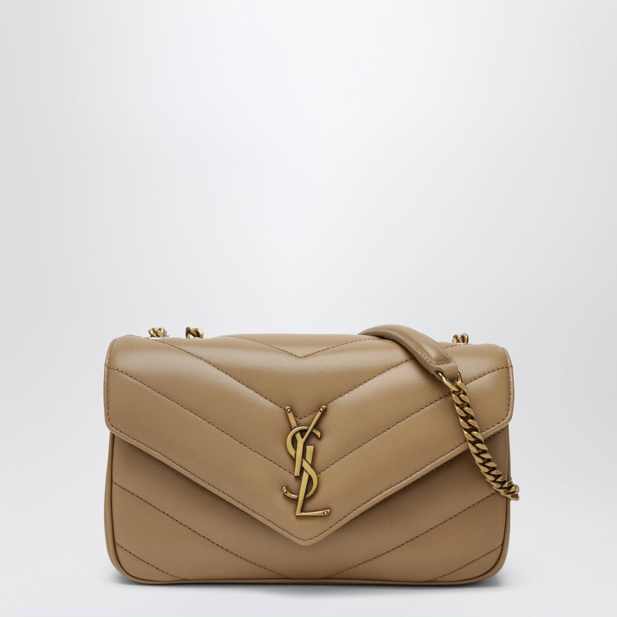 Saint Laurent Loulou Crossbody Bag In Beige Leather Women SAINT LAURENT