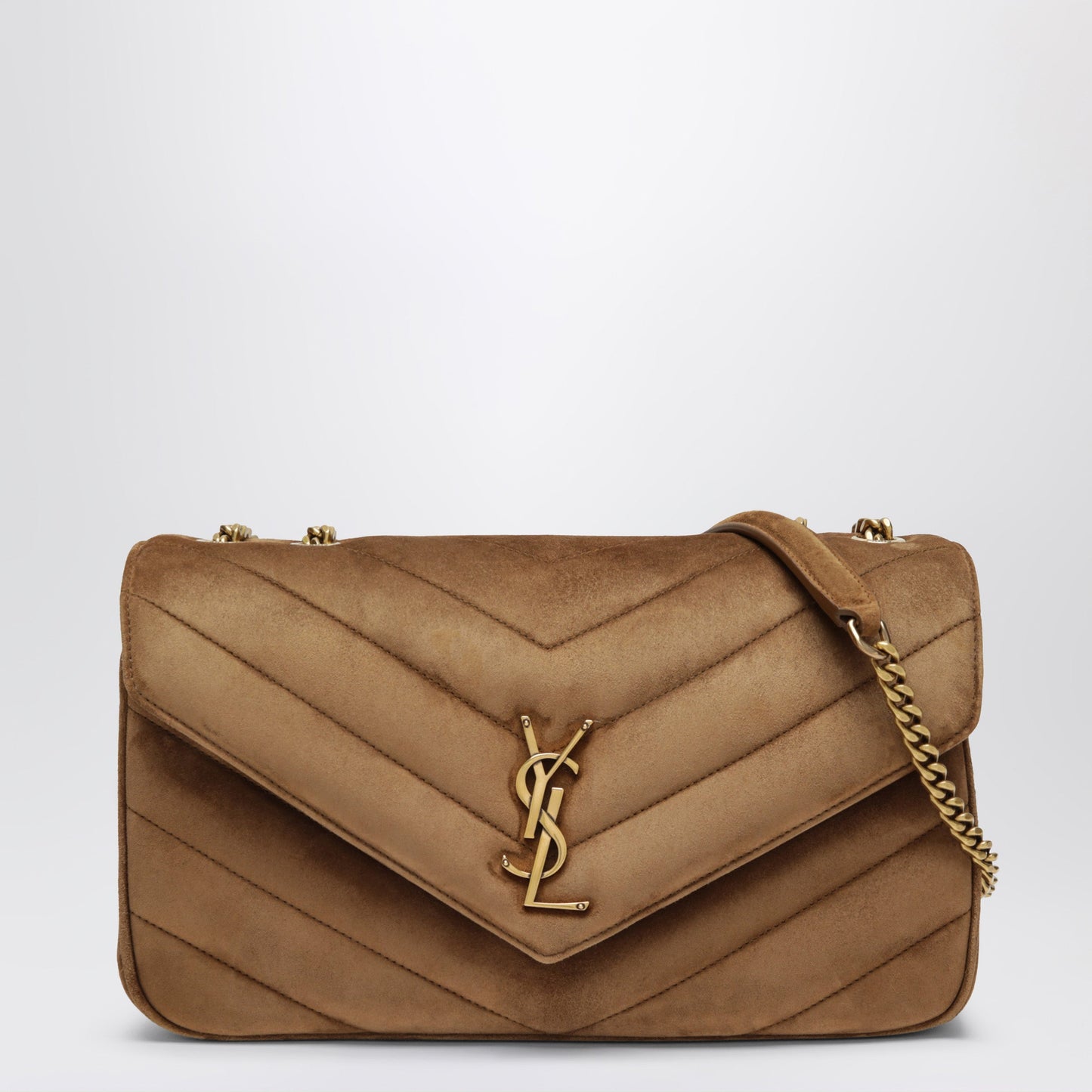 Saint Laurent Loulou Medium Orange Caramel Suede Bag Women SAINT LAURENT