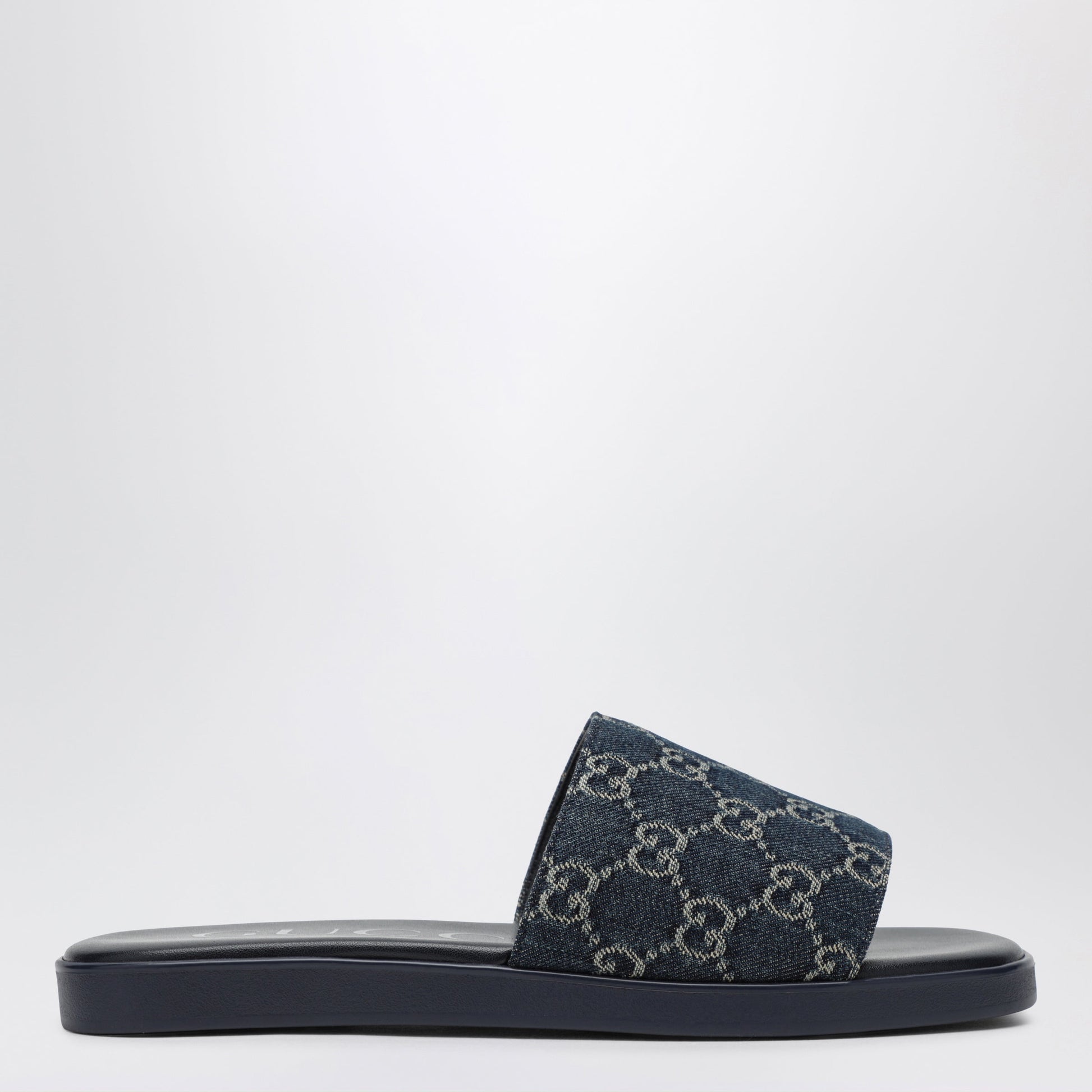 Gucci Gg Denim Slider Sandal In Flurry Blue Men GUCCI