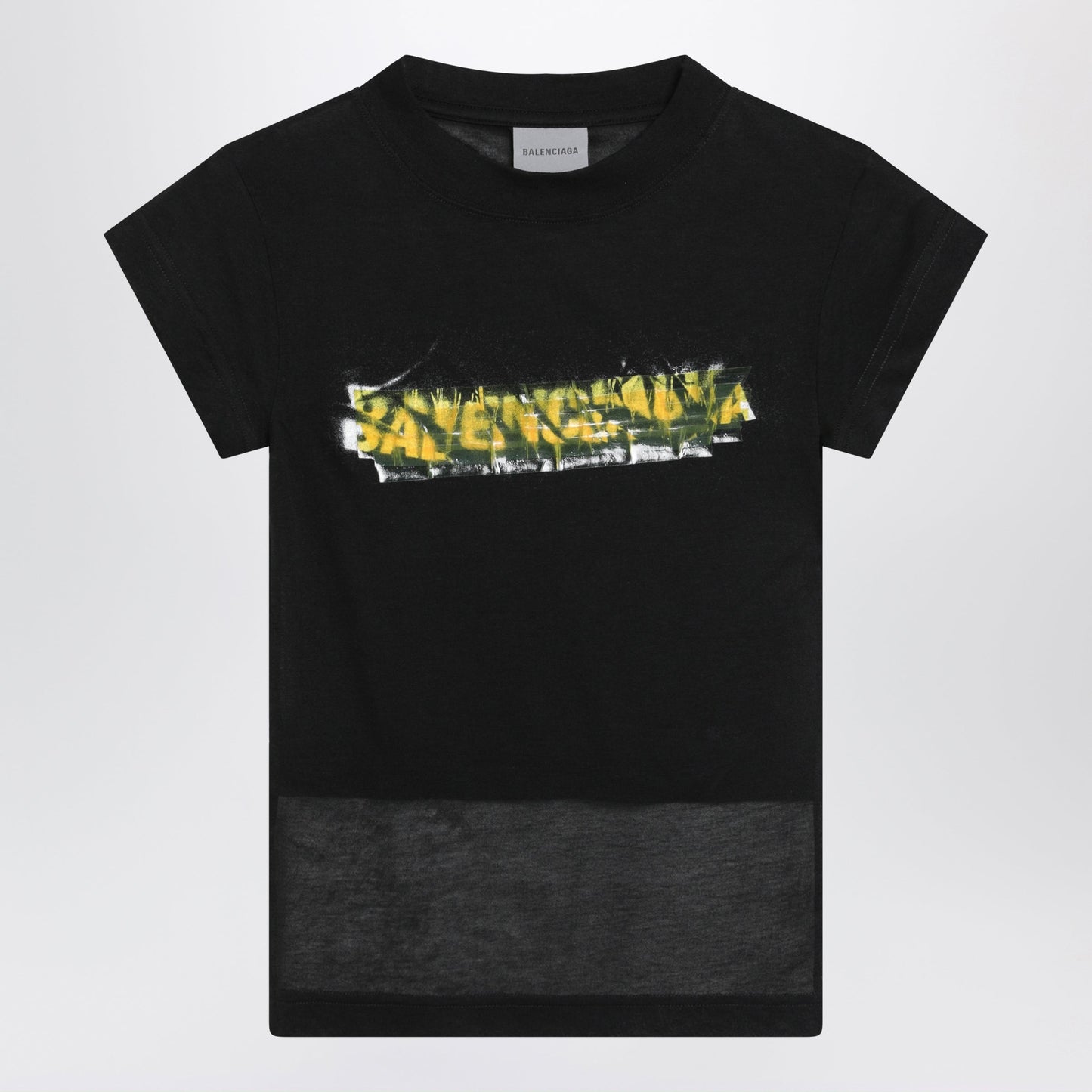 Balenciaga Messy Spray T-Shirt With Cut-Out Back In Cotton Black Women BALENCIAGA