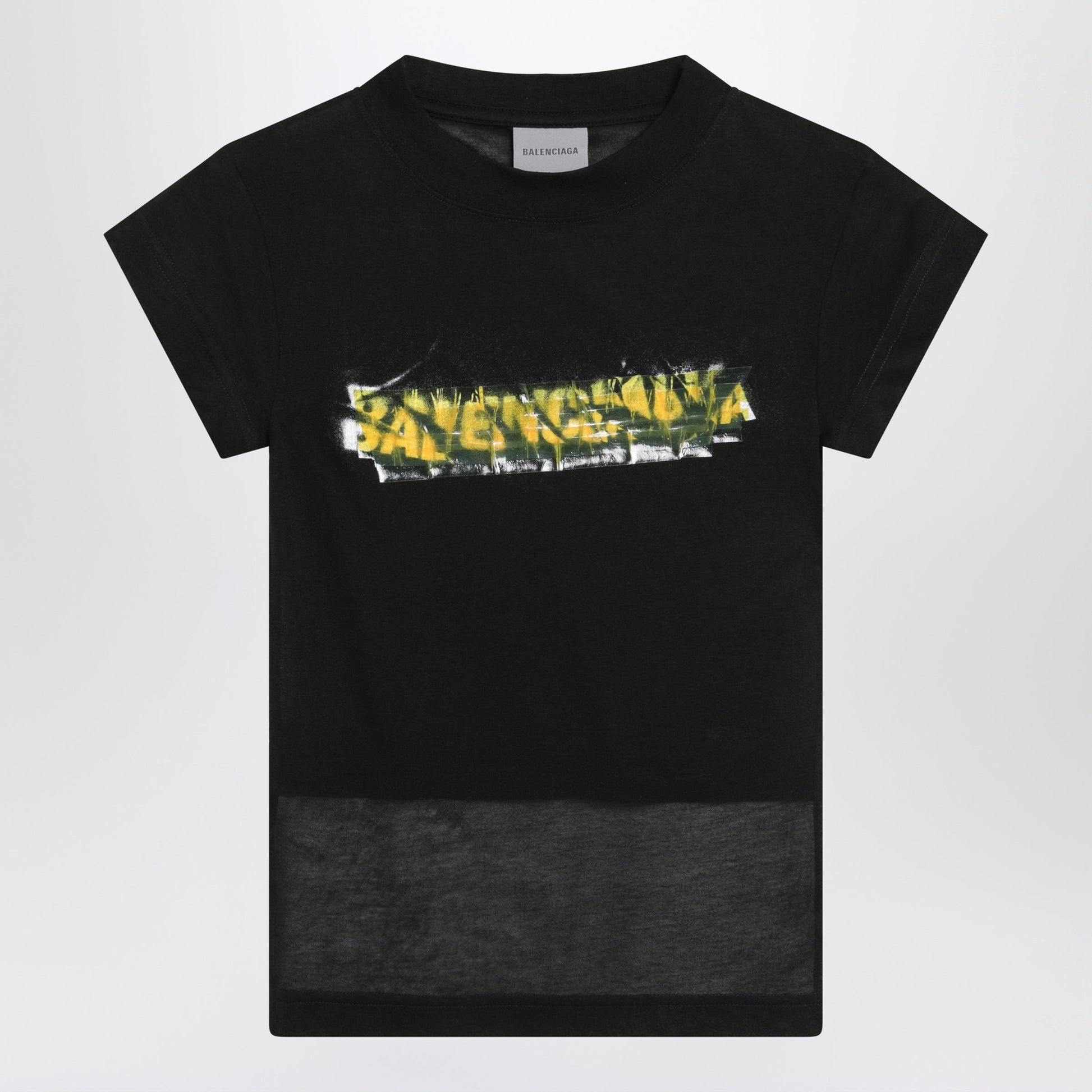 Balenciaga Messy Spray T-Shirt With Cut-Out Back In Cotton Black Women BALENCIAGA