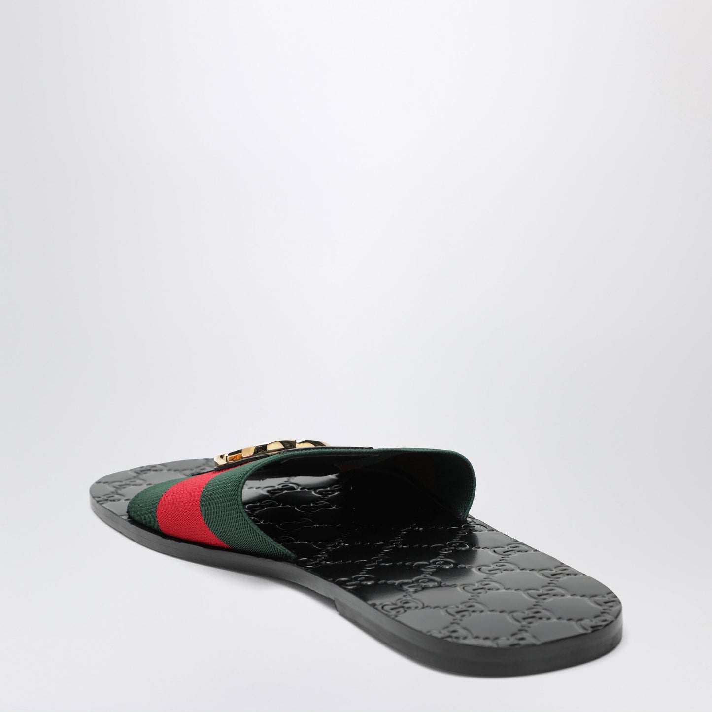Gucci Black Leather Riviera Slides Men GUCCI