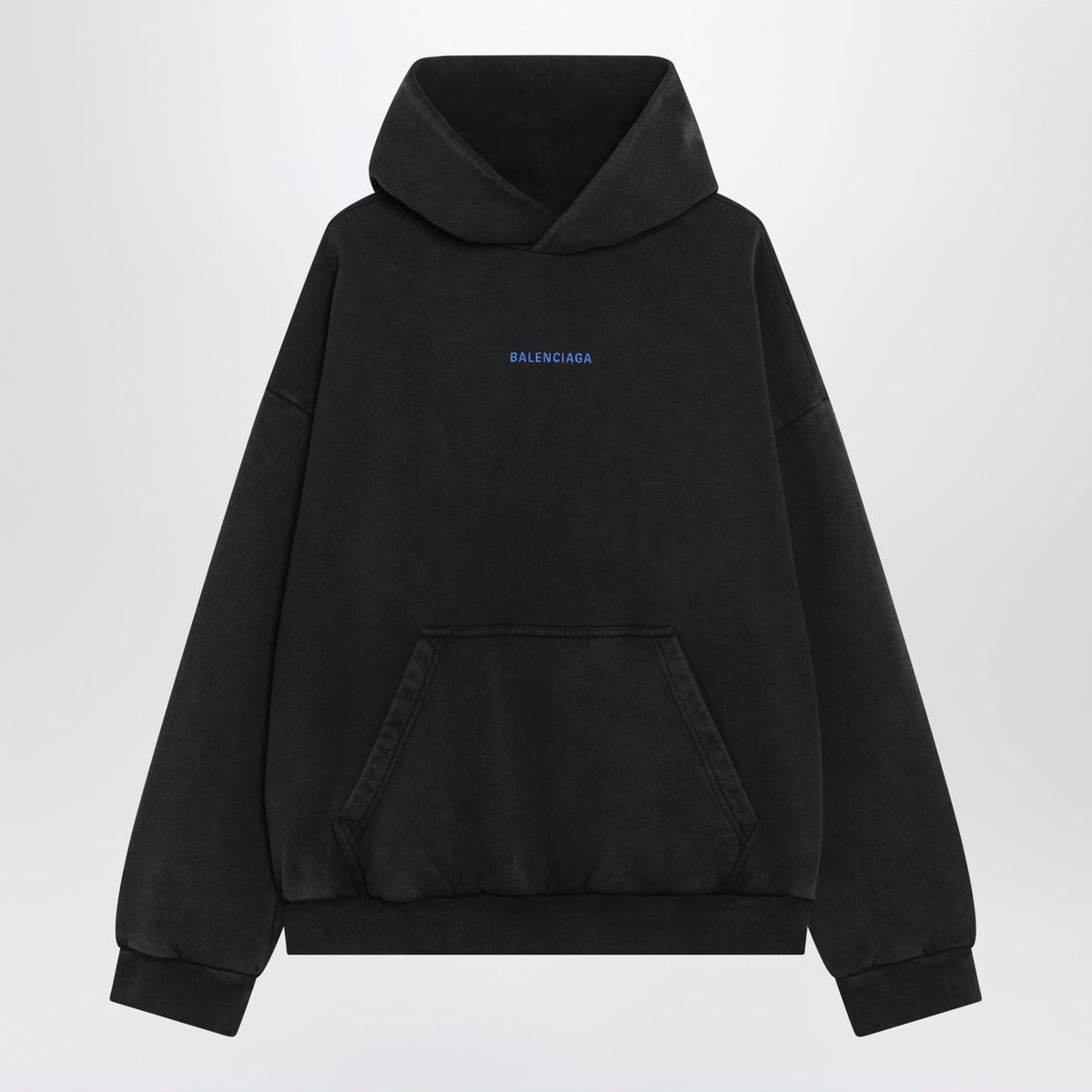 Balenciaga Black Faded-Effect Oversized Hooded Sweatshirt Men BALENCIAGA