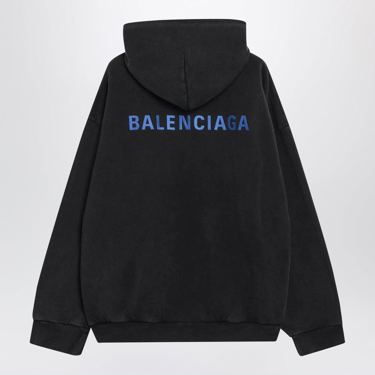 Balenciaga Black Faded-Effect Oversized Hooded Sweatshirt Men BALENCIAGA