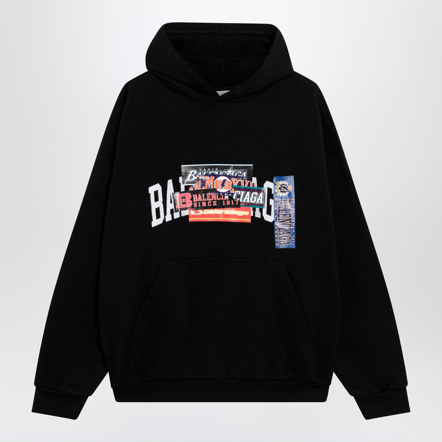 Balenciaga Black Hoodie With Logo Print Men BALENCIAGA