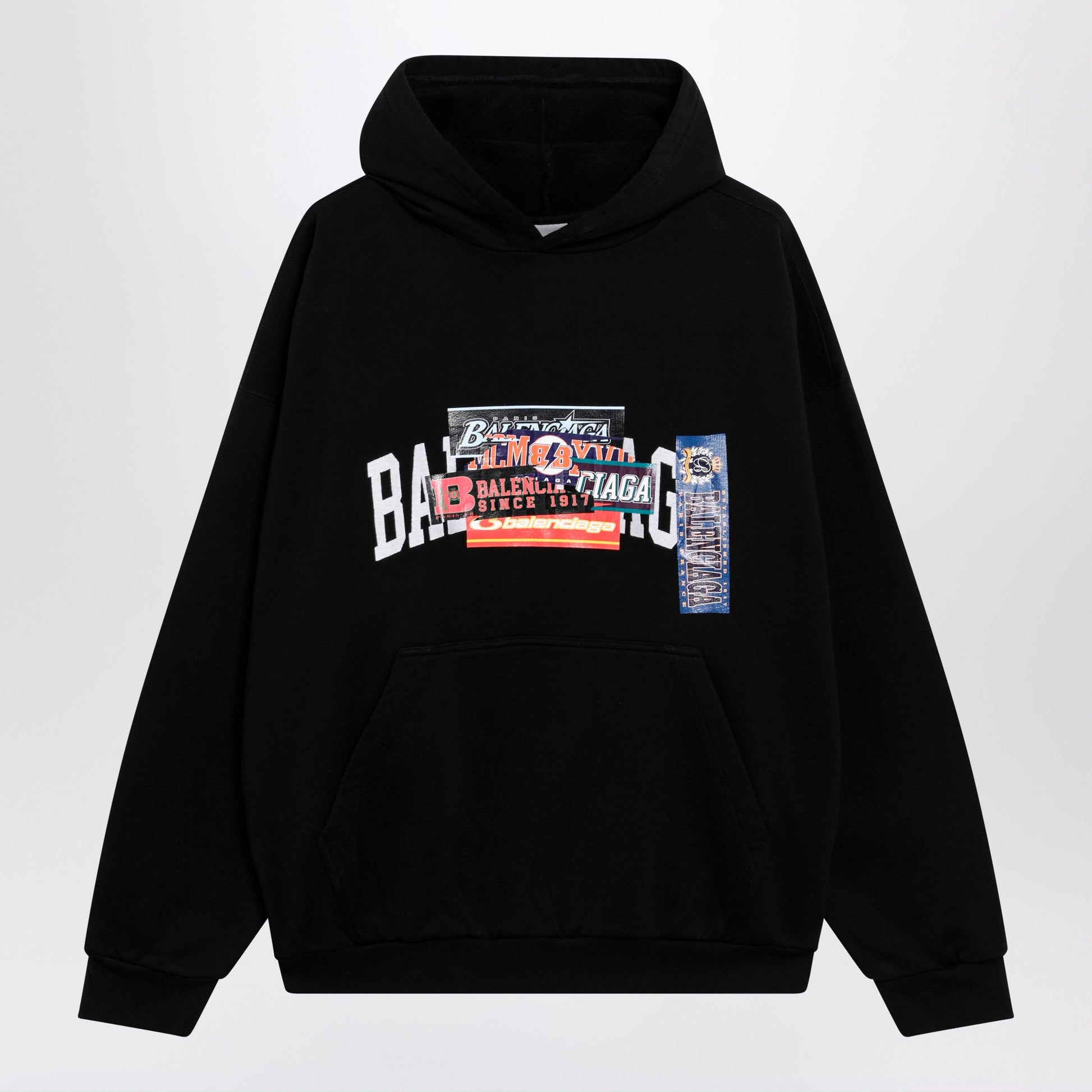 Balenciaga Black Hoodie With Logo Print Men BALENCIAGA