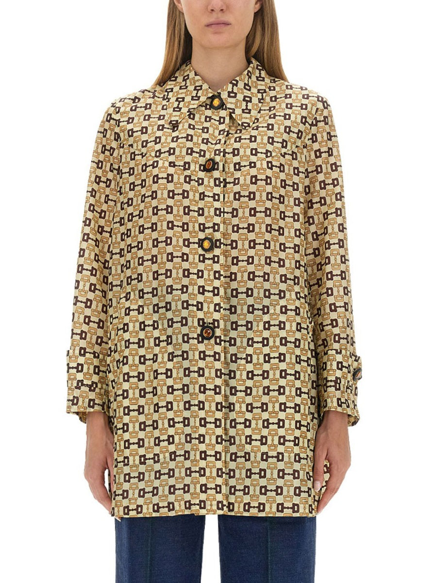 Gucci Women Gucci Horsebit Print Coat GUCCI
