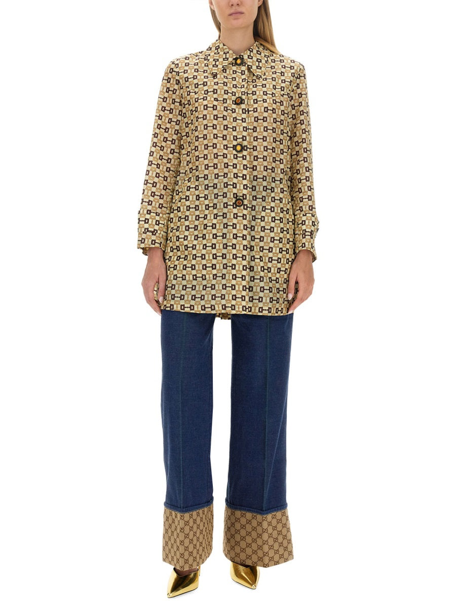 Gucci Women Gucci Horsebit Print Coat GUCCI