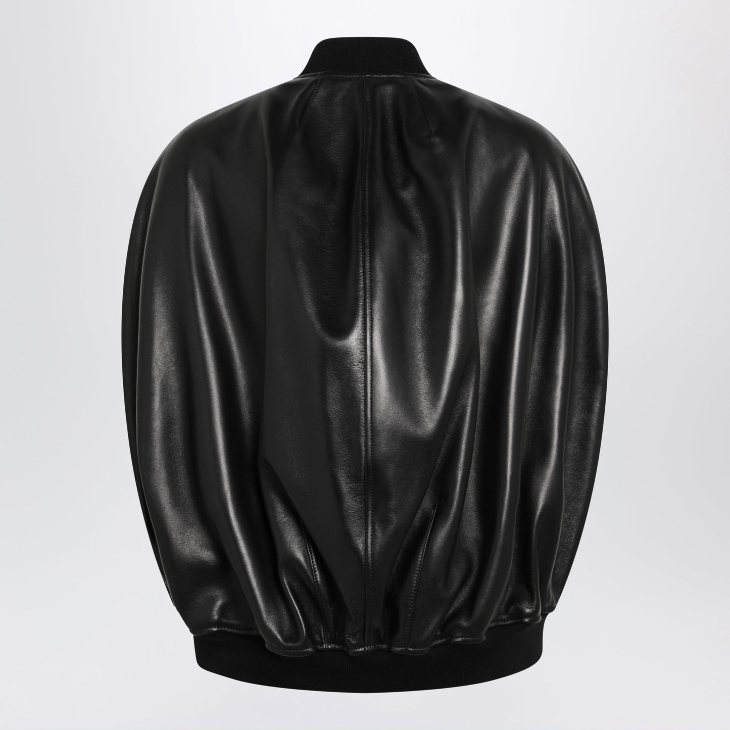 Balenciaga Black Leather Bomber Jacket Women BALENCIAGA