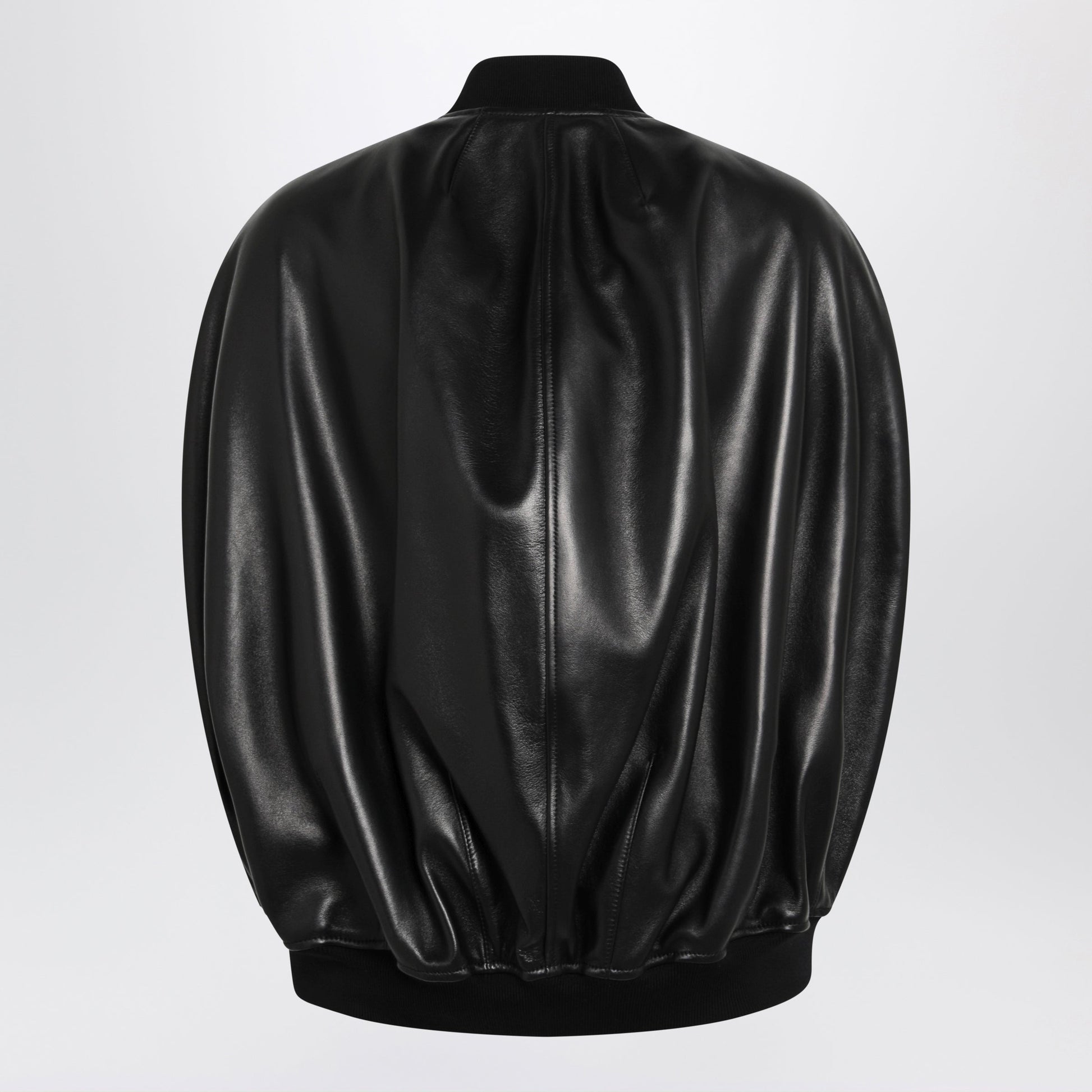 Balenciaga Black Leather Bomber Jacket Women BALENCIAGA
