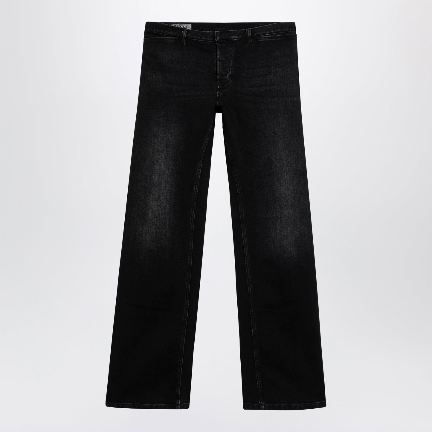 Gucci Black Stretch Denim Trousers With Washed Effect Men GUCCI