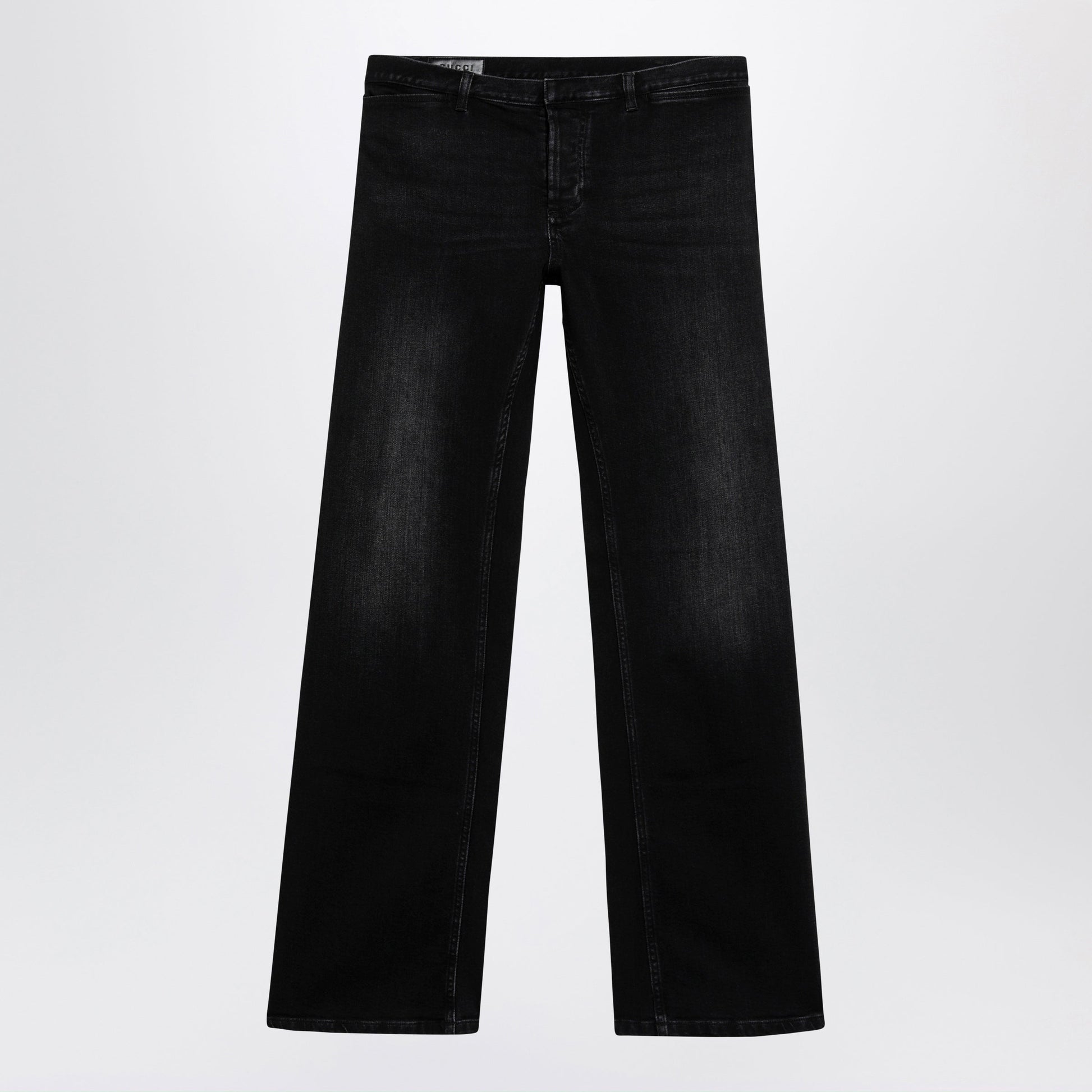 Gucci Black Stretch Denim Trousers With Washed Effect Men GUCCI