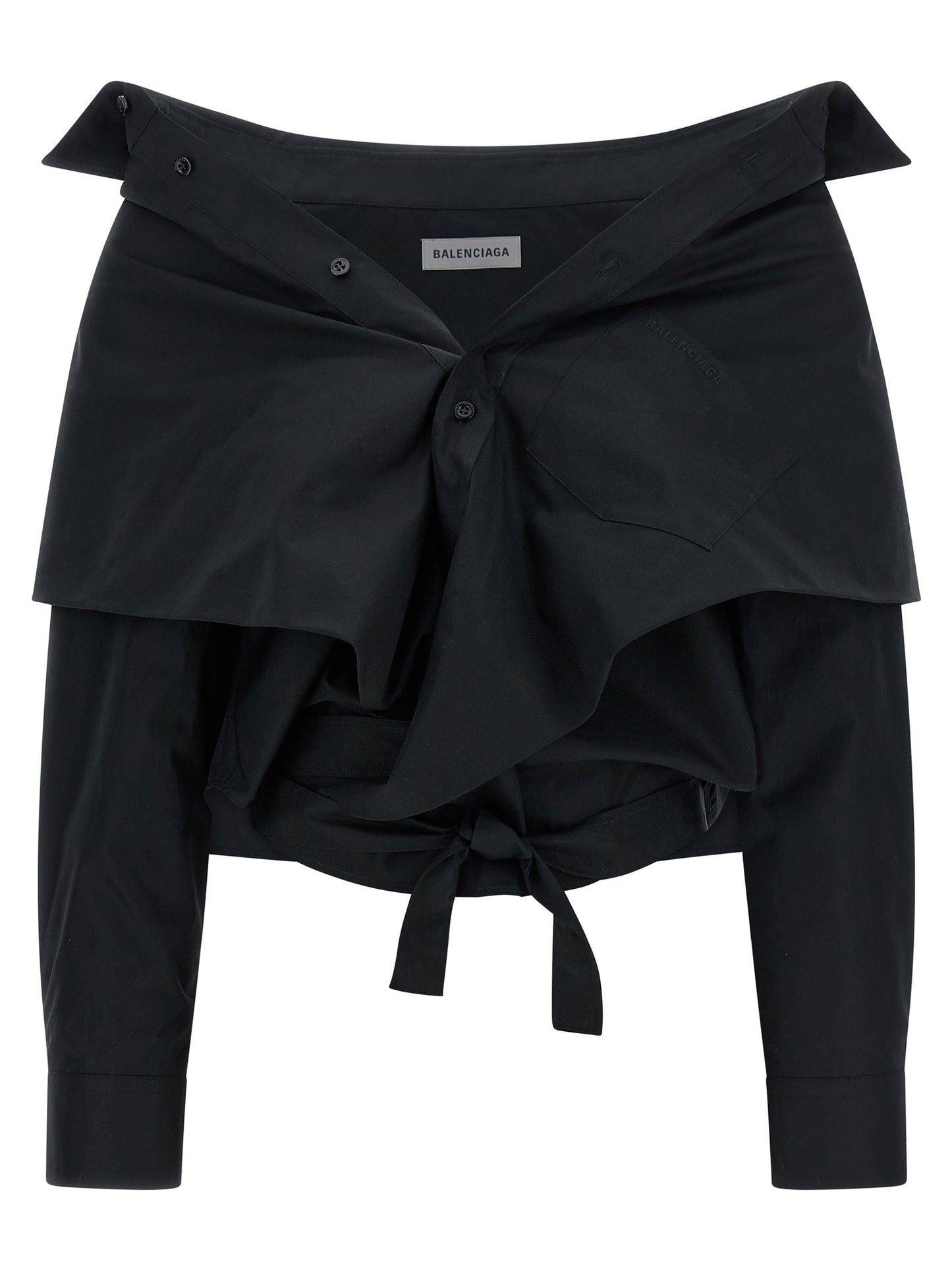 Balenciaga Women Crop Shirt Off The Shoulder BALENCIAGA