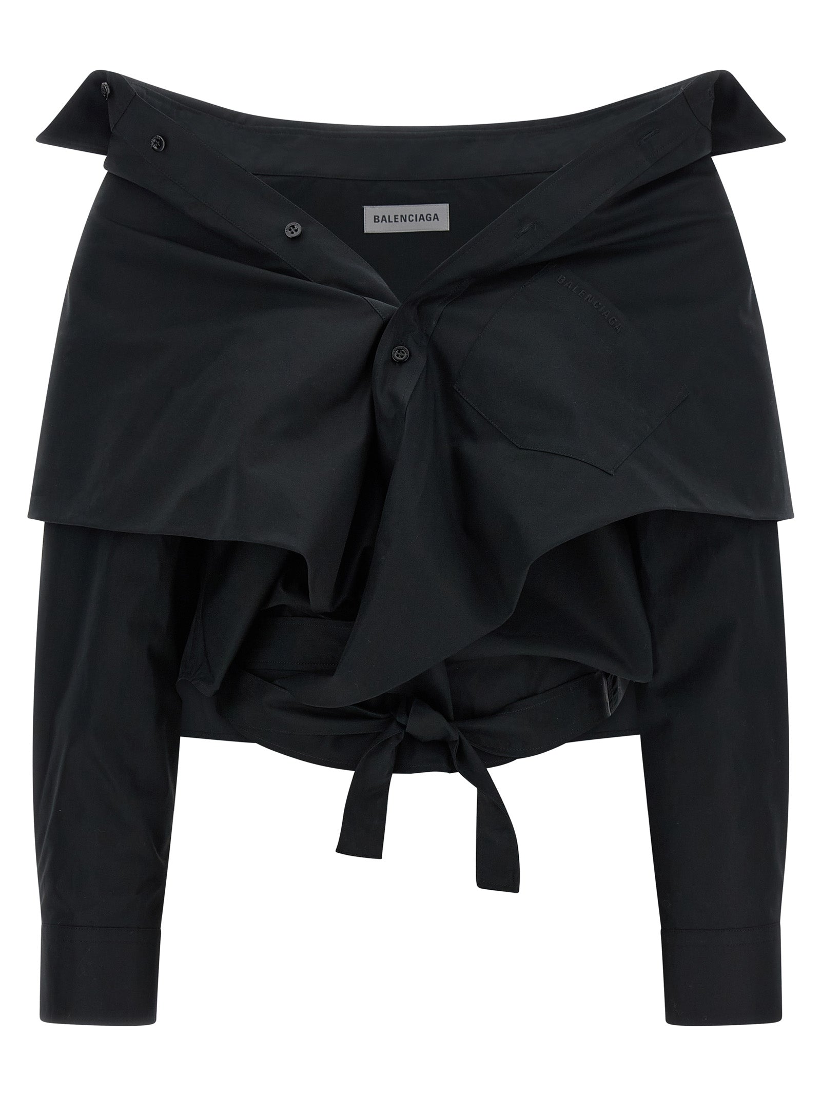 Balenciaga Women Crop Shirt Off The Shoulder BALENCIAGA