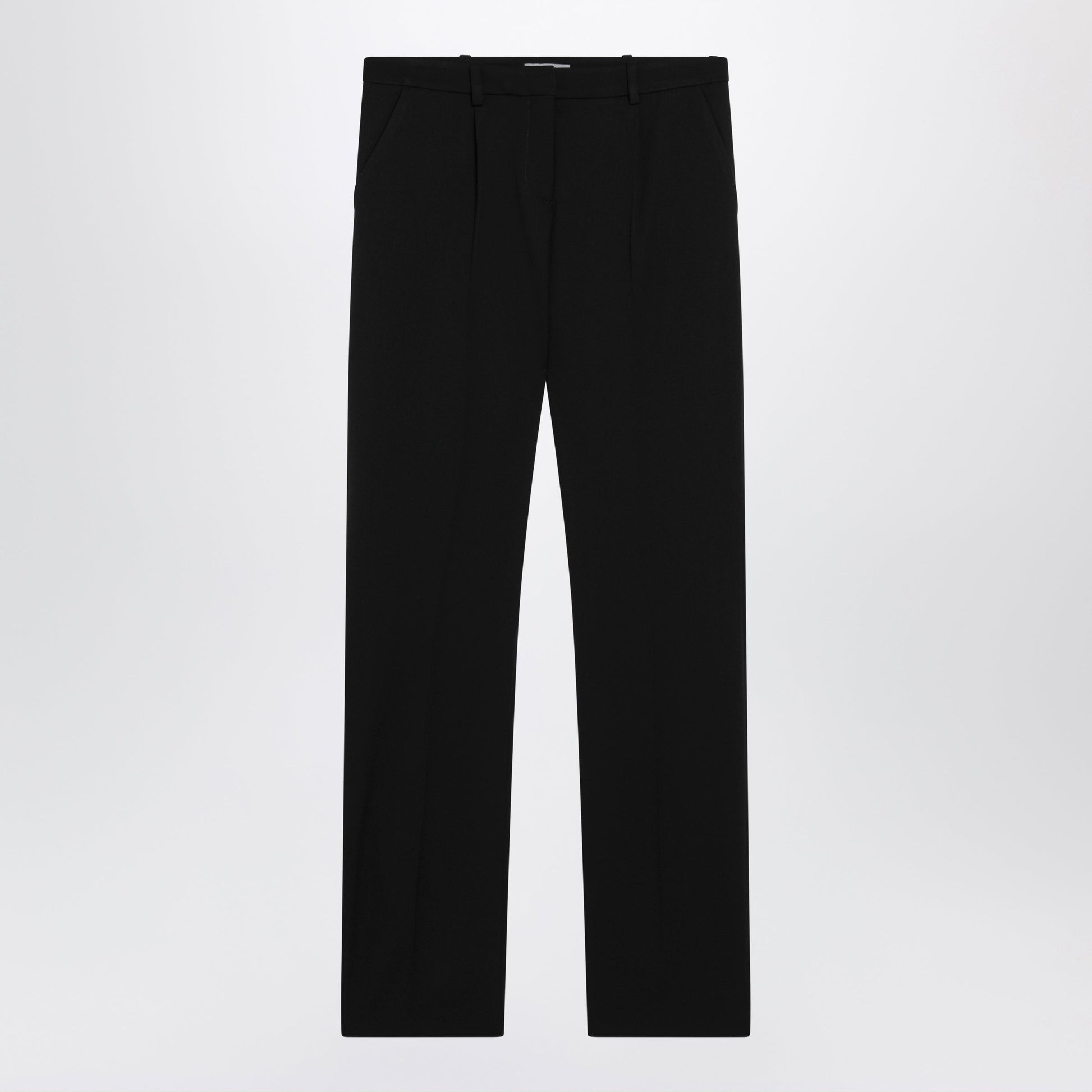 Balenciaga Slim Tailored Trousers In Stretch Wool Twill, Black Women BALENCIAGA