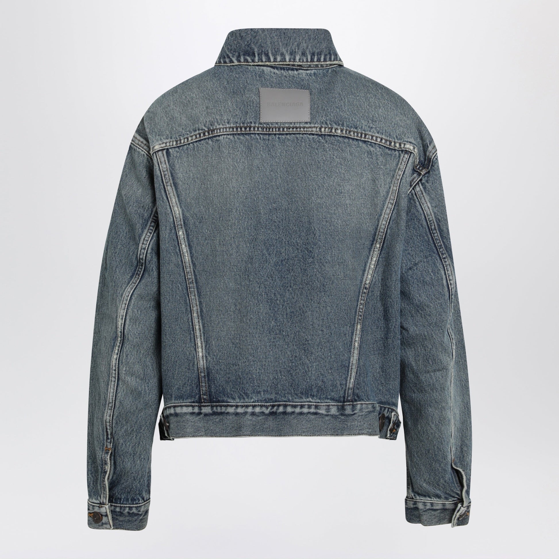 Balenciaga Kick Cotton Denim Jacket In Dirty Vintage Blue Women BALENCIAGA